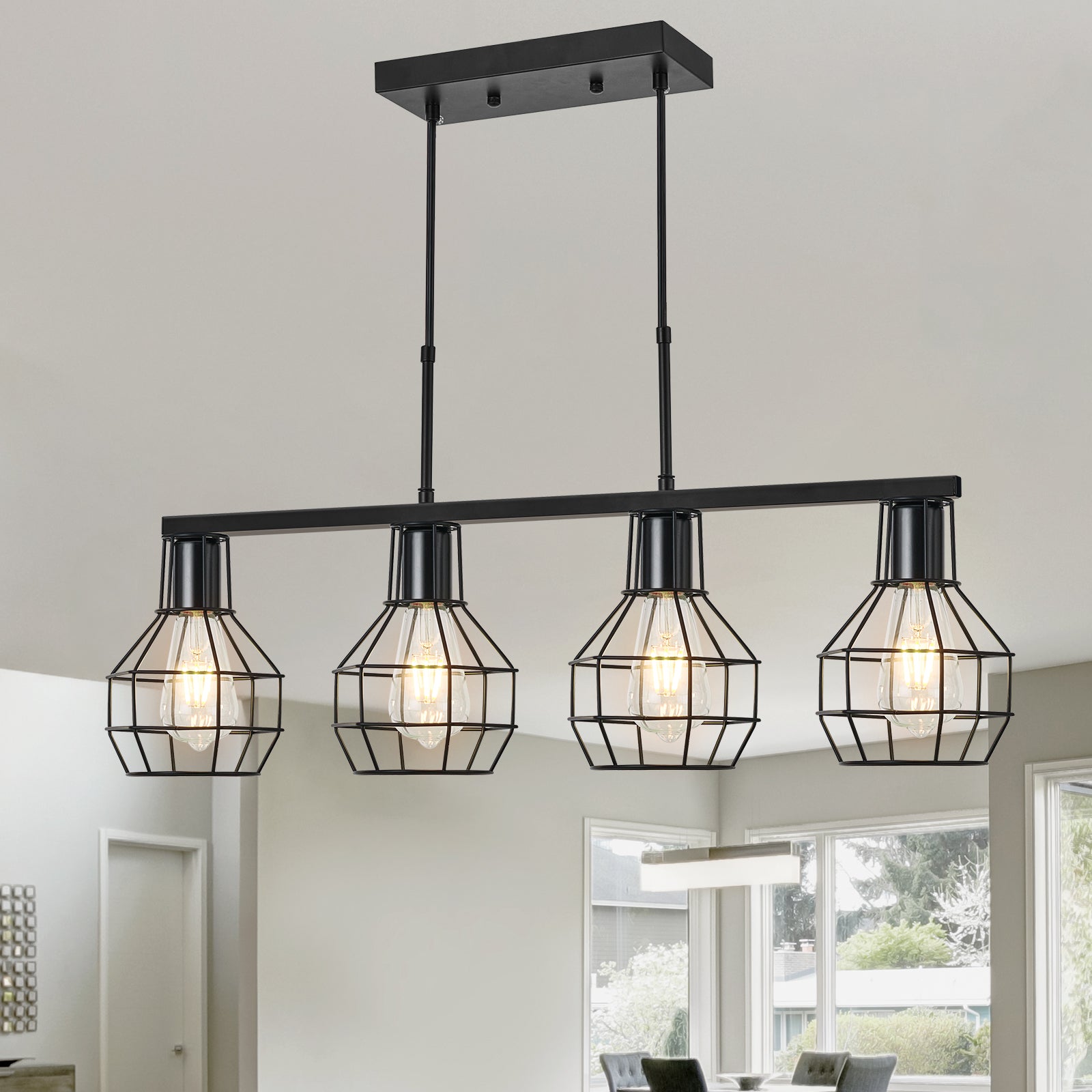 TaoTronics 4-Light Kitchen Island Lighting Adjustable Height Pendant Light Fixtures