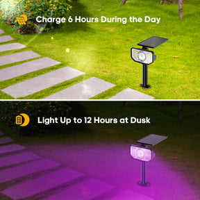 Solar Spotlights Outdoor,  2 Pack RGB Color Changing Landscape Path Lights, 26 LEDs Solar Powered Path Lights, IP65 Waterproof Outdoor Lights for Yard Garden Patio