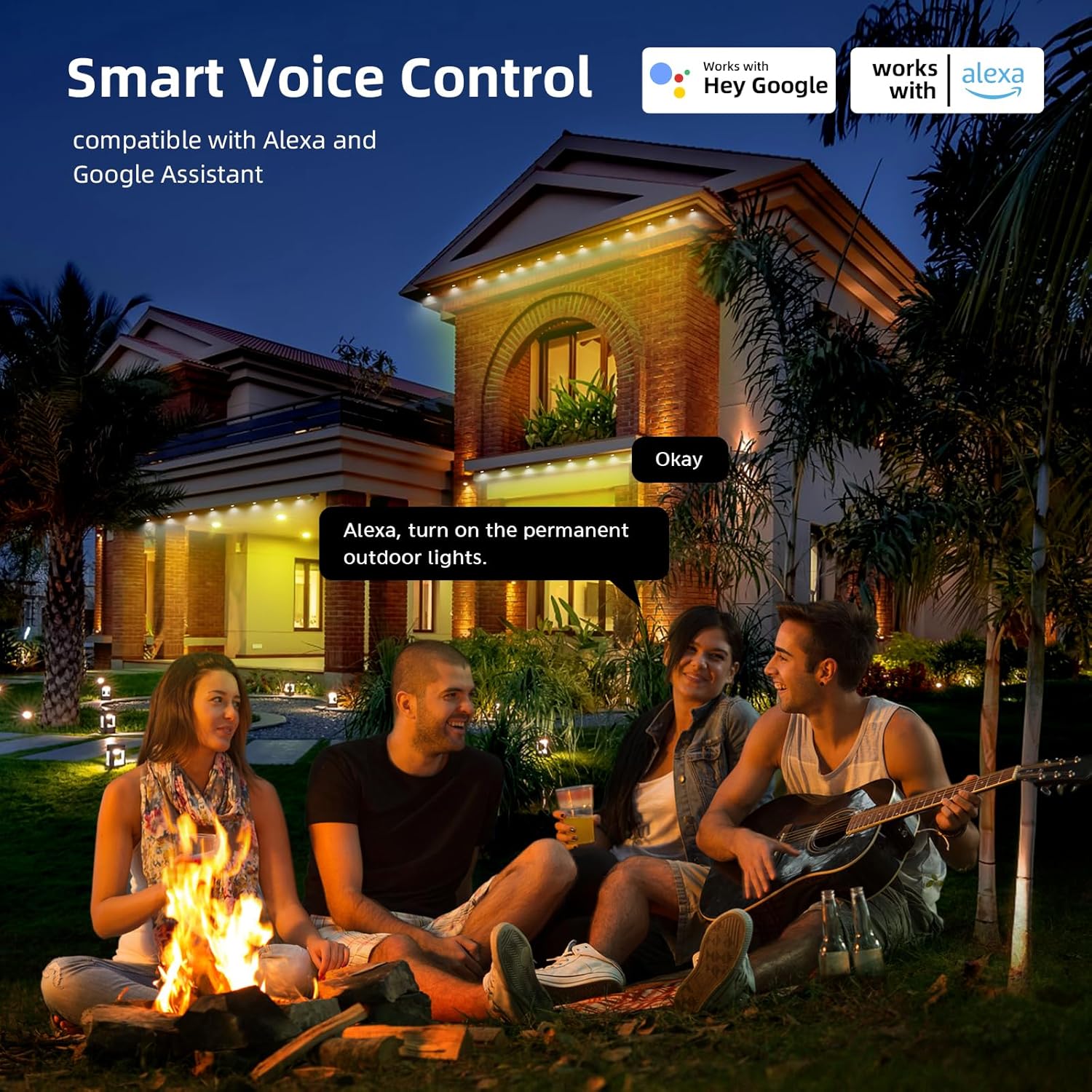 TaoTronics RGBIC Smart Permanent Outdoor Flood Lights 50ft NB-OL012