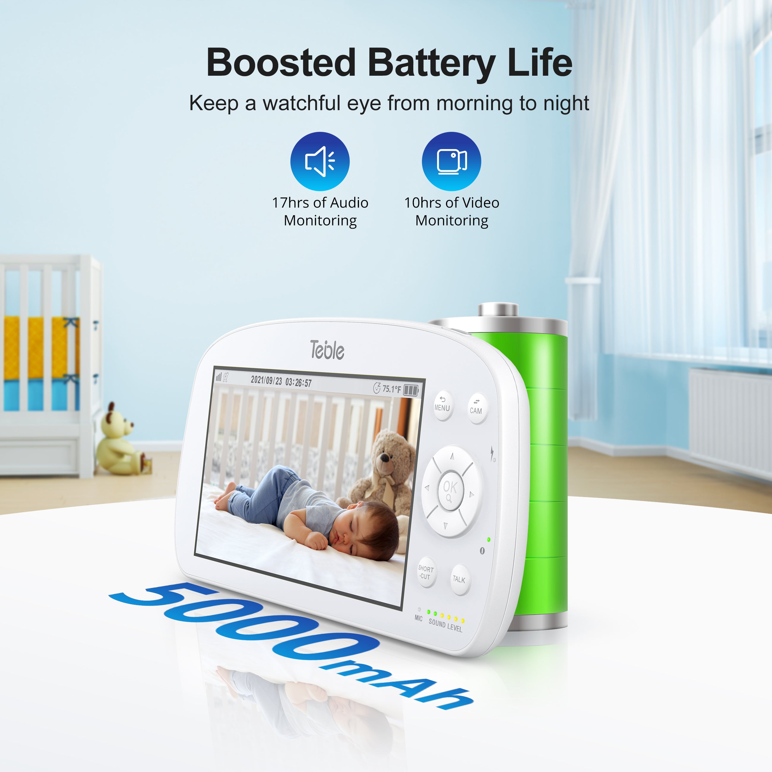 TaoTronics x Teble Baby Monitor 5.5 inch 720P HD Display TB-IH001