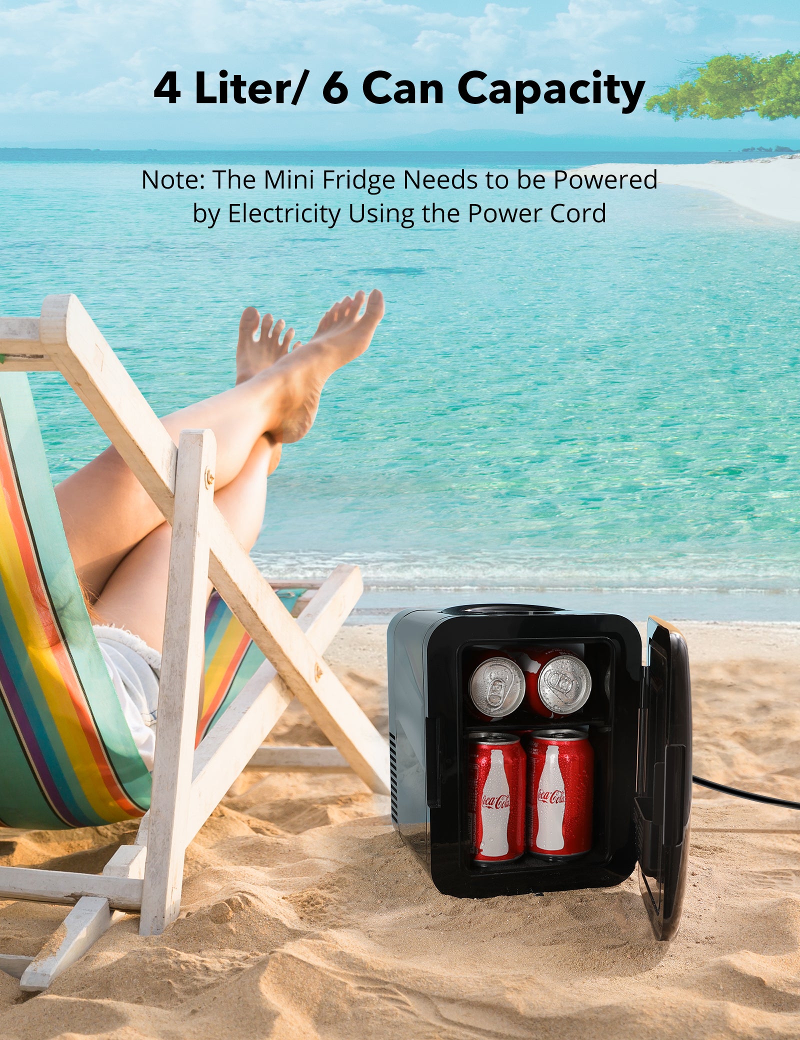 TaoTronics | 4L Portable Cosmetic and Beverage Mini Fridge TT-EF002
