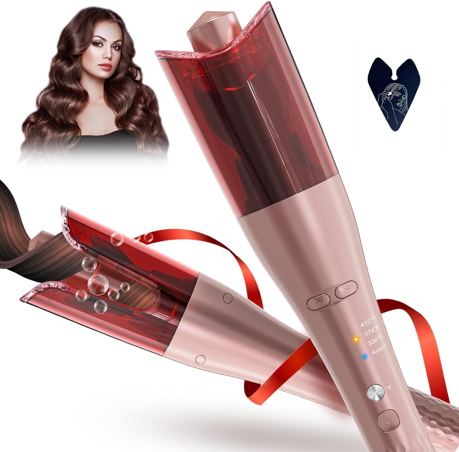 2023 Upgraded TaoTronics Automatic Curling Iron, Rotating Curling Iron with Anion to Protect Hair