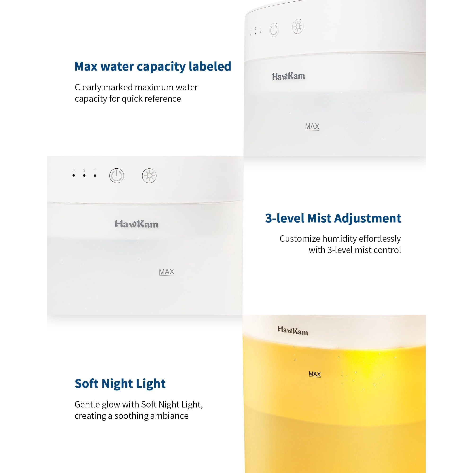 TaoTronics Humidifiers for Bedroom, 3.5L Cool Mist Humidifiers with Easy to Top Fill and Clean, Auto Shut-off, BPA-Free & 26H Runtime, Air Humidifier for Home Large Room Baby Nursery Plants & Offices WM