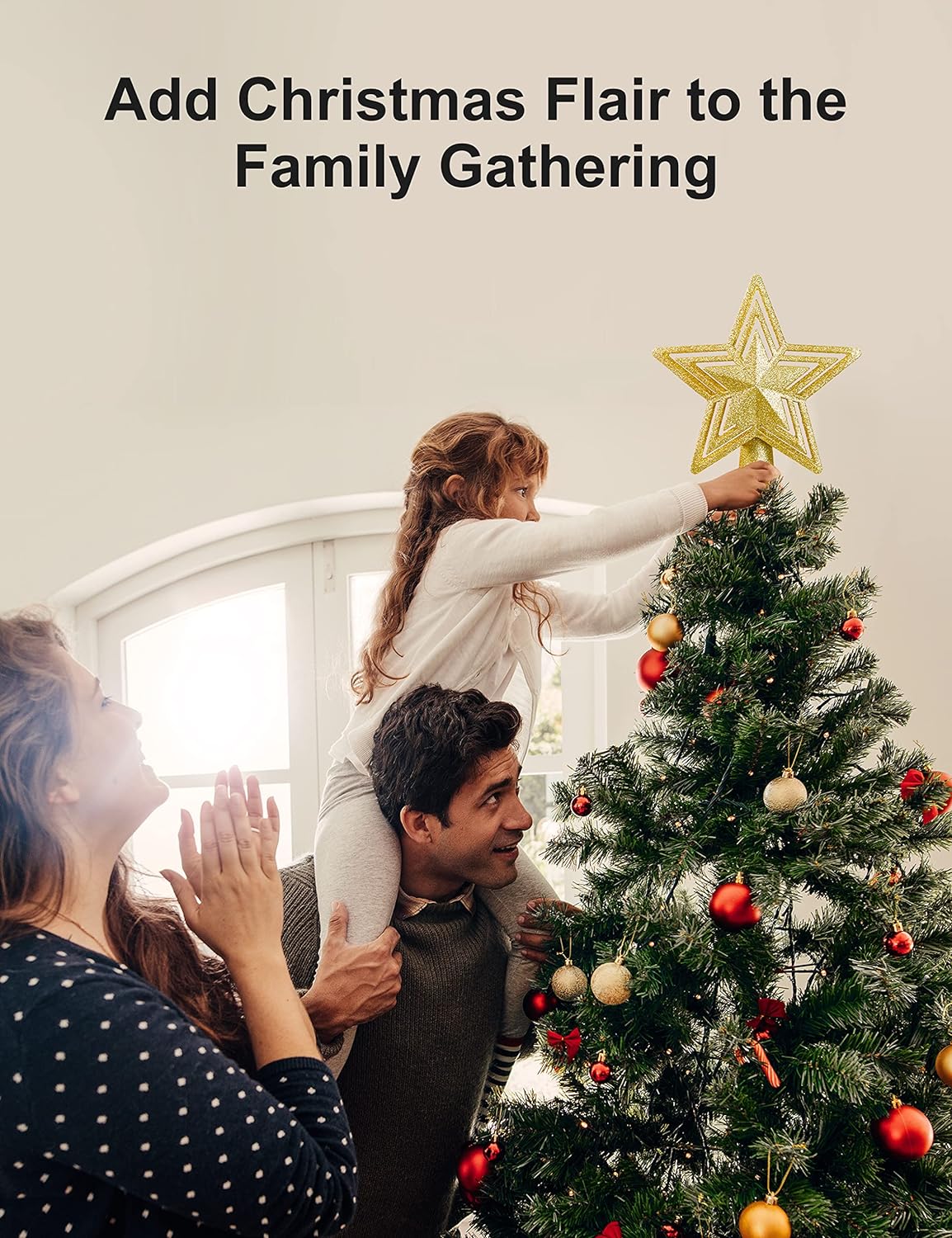 TaoTonics Christmas Tree Topper, Built-in LED Santa Claus Projector