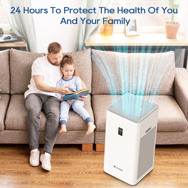 Lifubide Large Room Air Purifier, H13 True HEPA,4555 Sq.Ft Coverage,24dB Low Noise For Bedroom,Removal Of 99.99% 0.01 Microns Particles