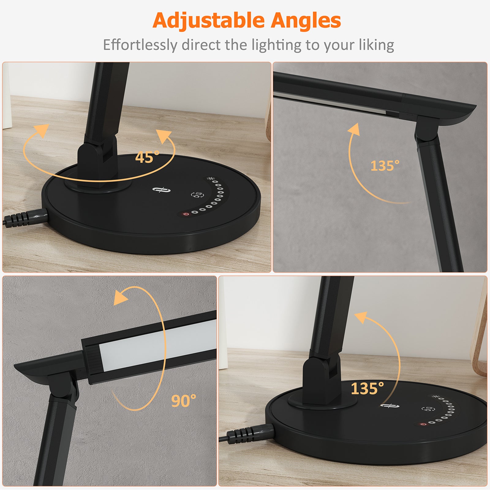 TaoTronics LED Desk Lamp TT-DL13 Office Table 35-Modes Lamps with Stable USB Charging Port & Touch Control