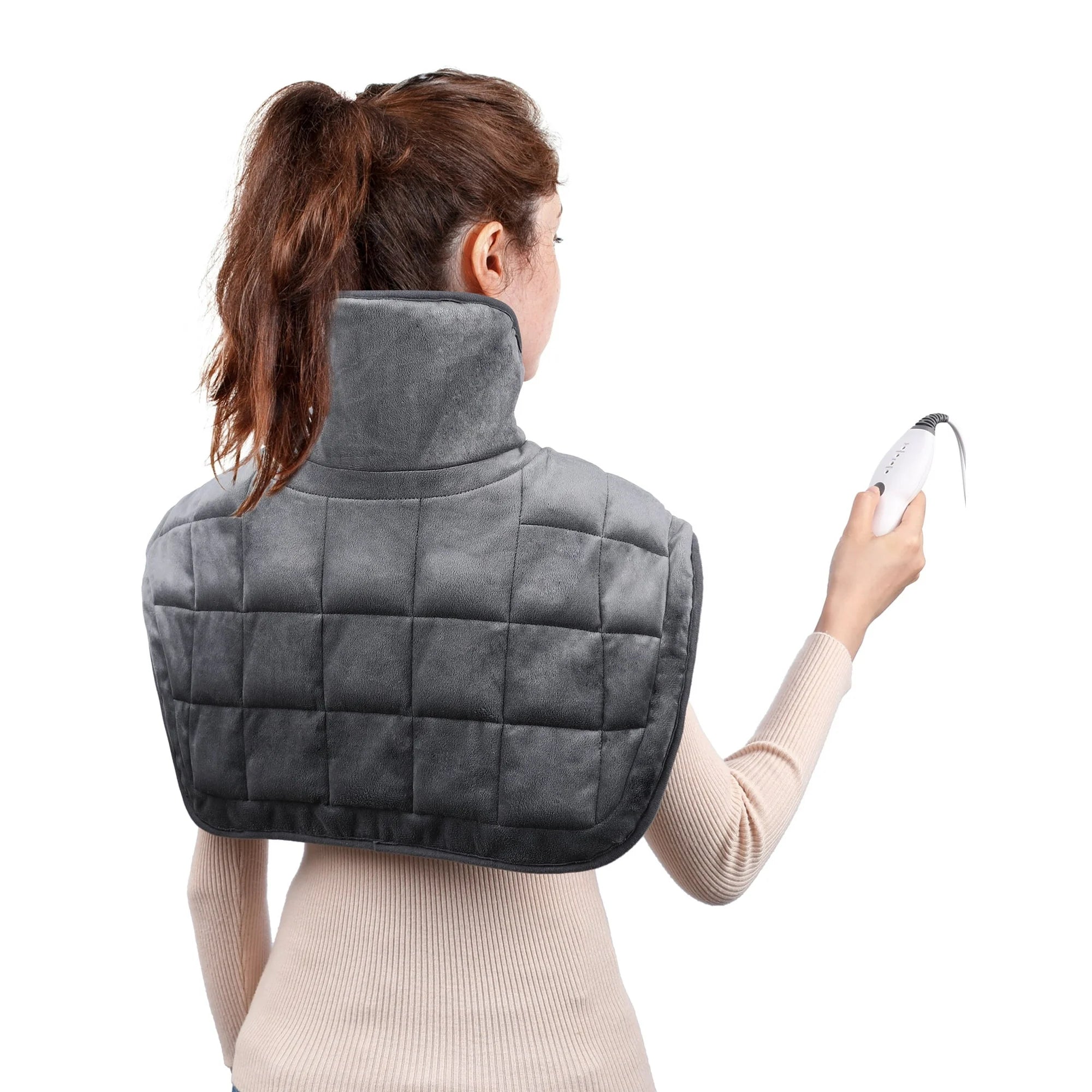 Evajoy Large Heating Pad for Shoulders Neck Relief, FSA HSA Eligible, 19"x 22", Grey WM