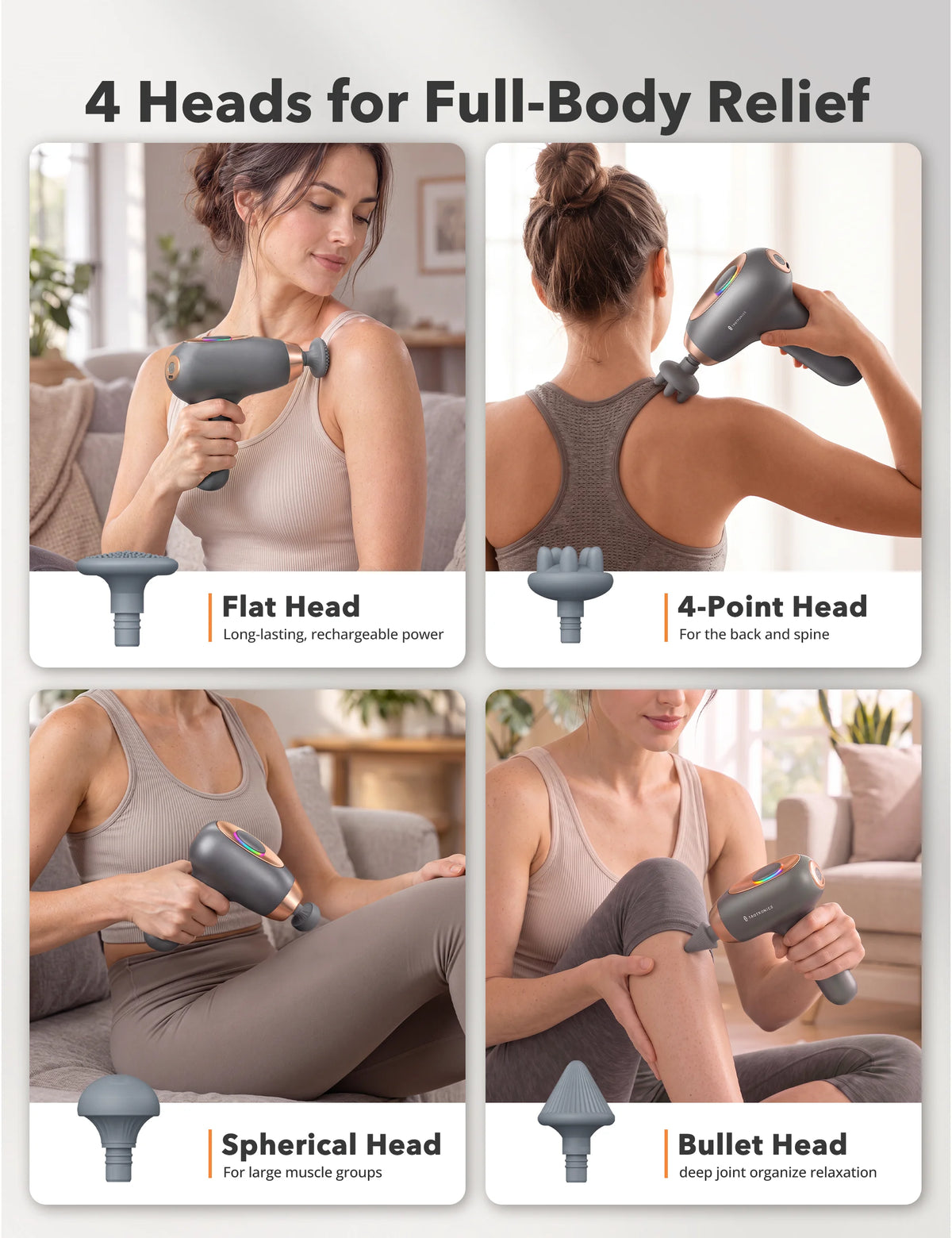 TaoTronics TT-PCA006 Portable Mini Massage Gun, Quiet Deep Tissue Massager for Everyday Muscle Relief