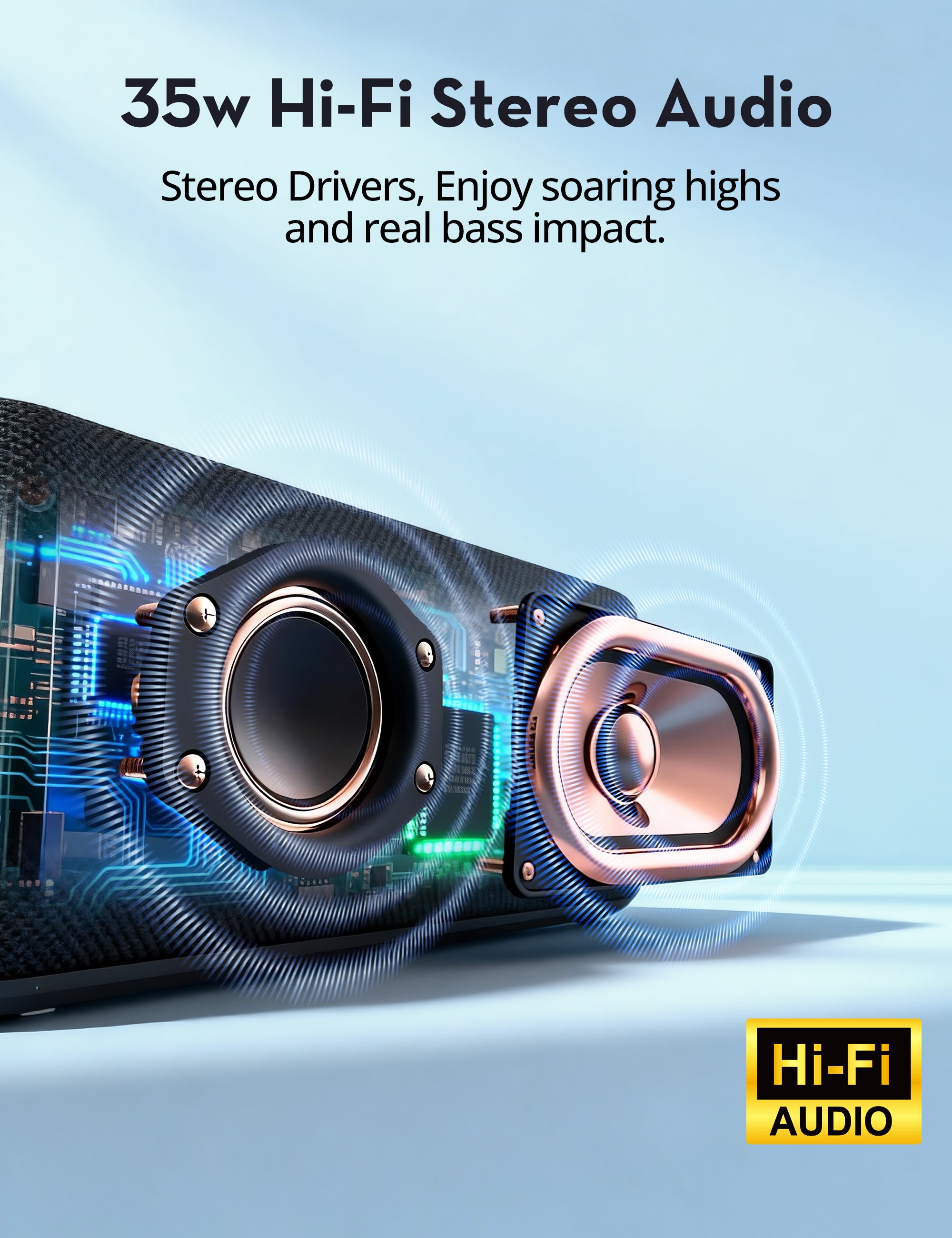TaoTronics RP-SK004 Max Bluetooth Speaker – 35W Stereo Power for Deep Bass Experience