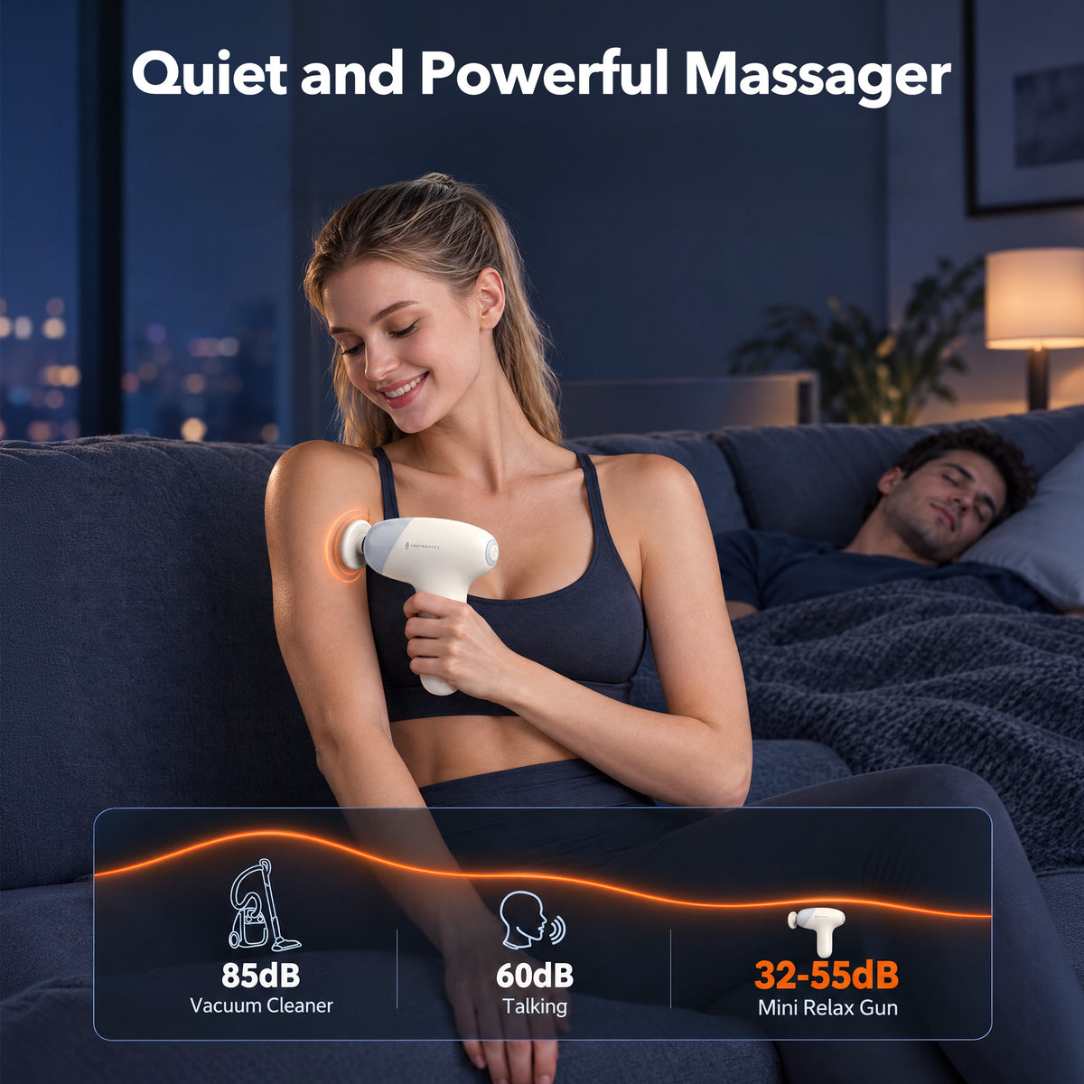 TaoTronics TT-PCA007 Mini Massage Gun, Portable Full Body Massager for Everyday Muscle Relief