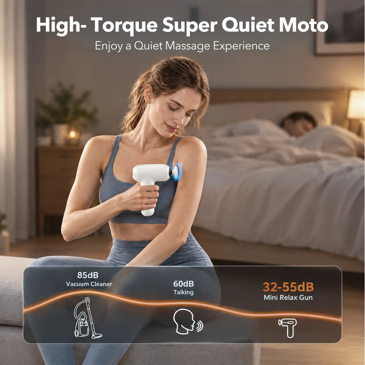 TaoTronics TT-PCA005 Mini Massage Gun, Portable Deep Tissue Massager with 6 Speeds & Quiet Motor
