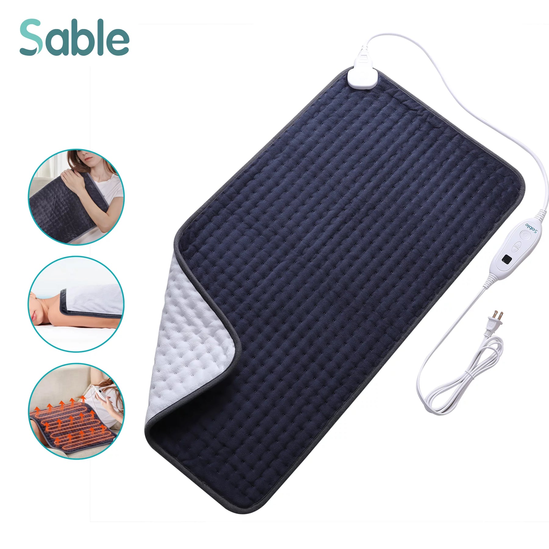 Sable Heating Pad,XXX-Large for Fast Pain Relief with 6 Temperature Settings