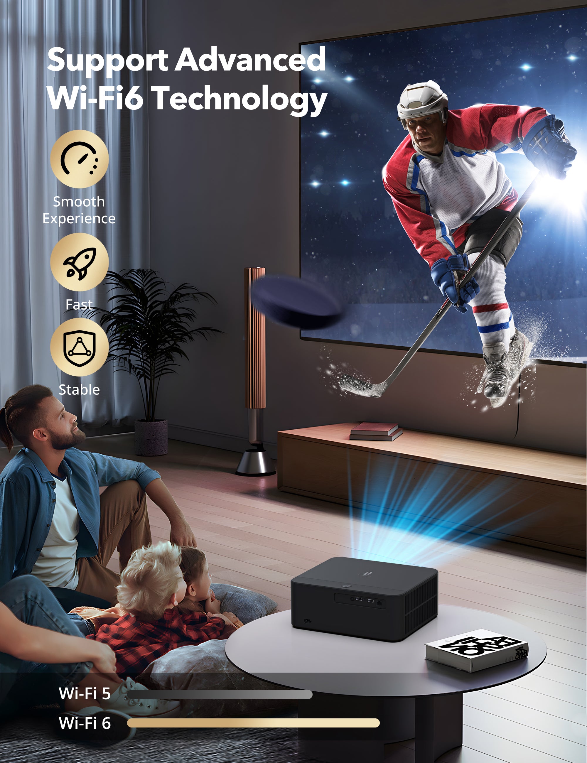 TaoTronics | Smart 4K Projector Google TV Wi-Fi 6 Auto Adjust TT-SP011