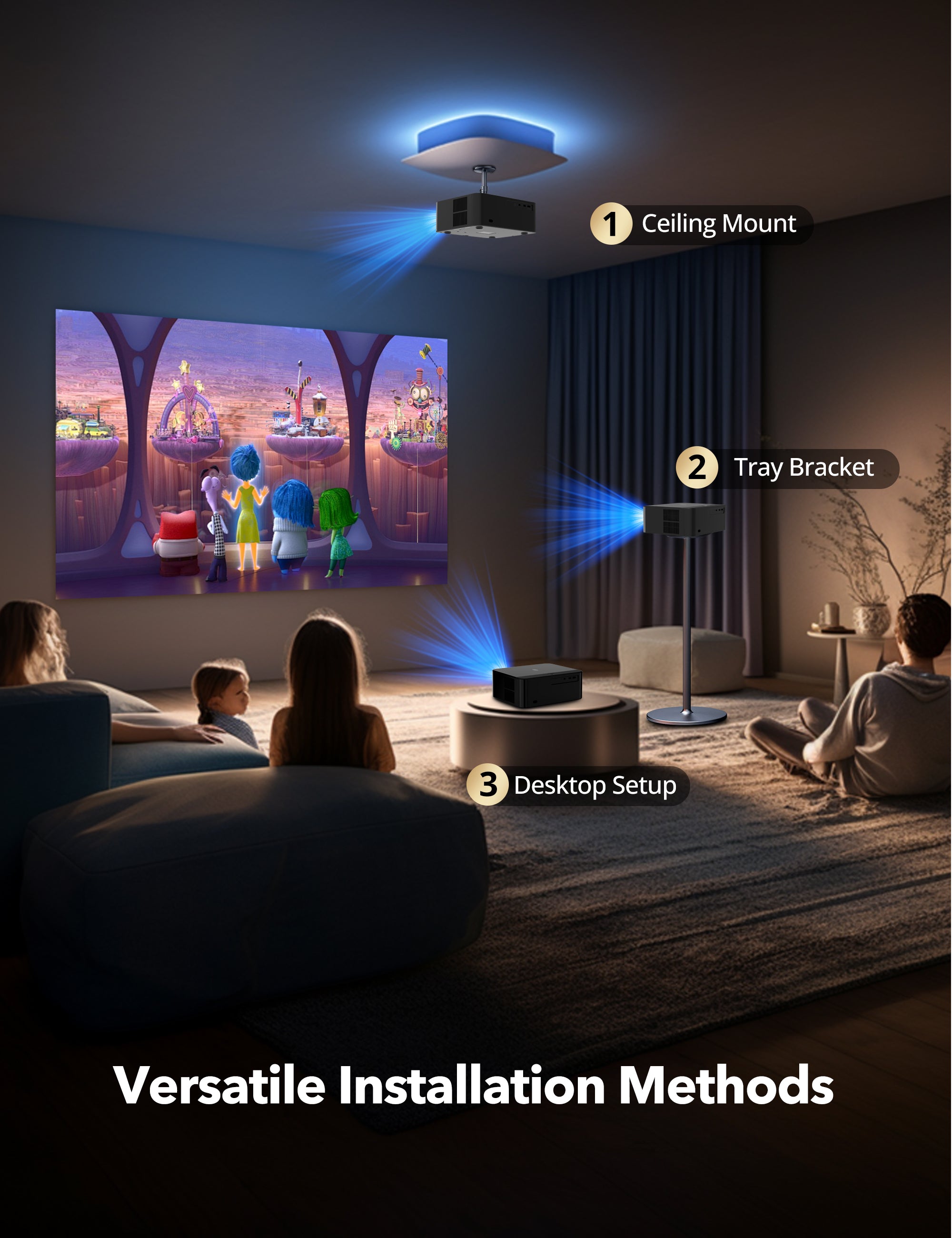 TaoTronics | Smart 4K Projector Google TV Wi-Fi 6 Auto Adjust TT-SP011