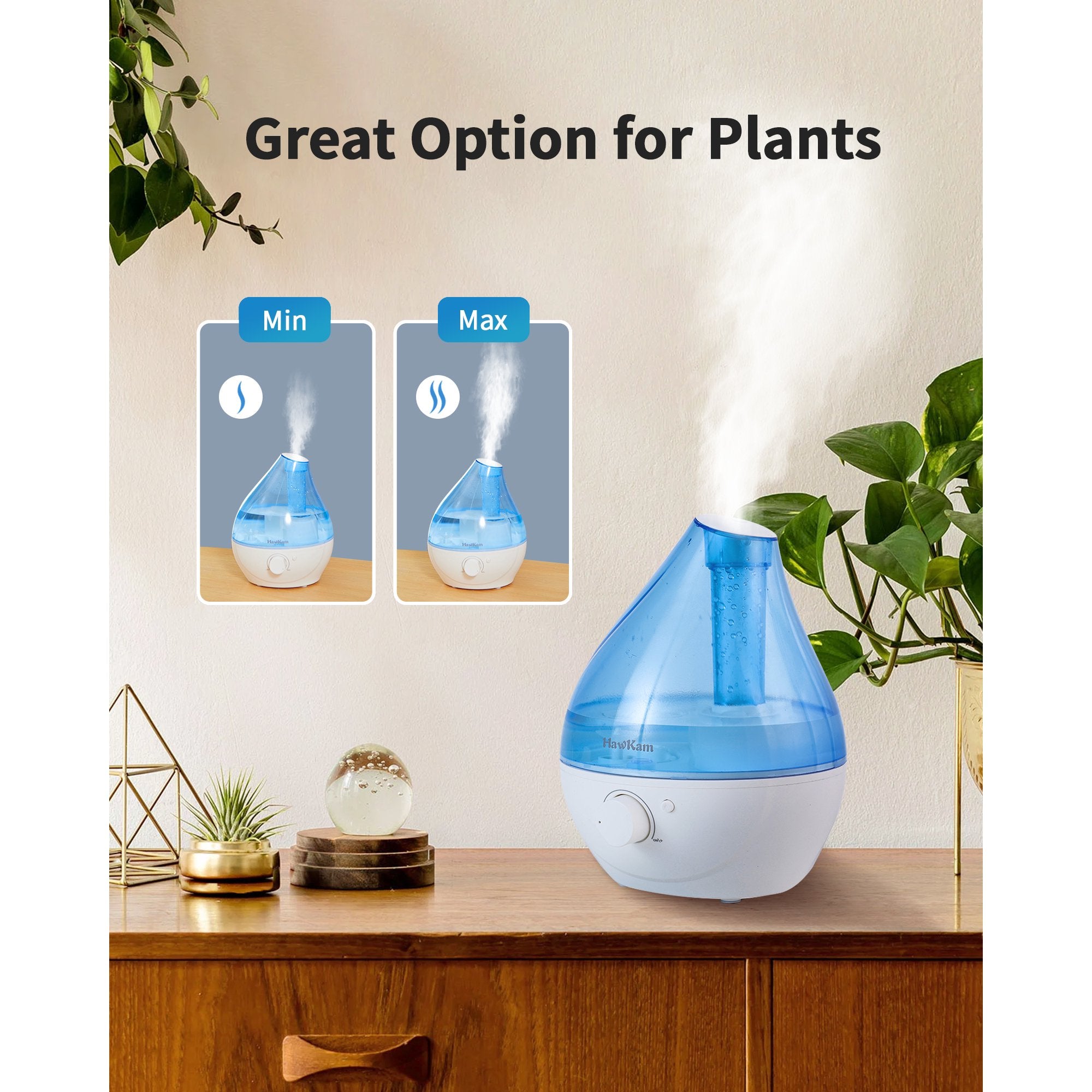 TaoTronics Humidifiers for Bedroom Baby (1.8L Water Tank), Cool Mist Humidifiers with Easy to Clean, Night Light, Auto Shut-Off, Small Humidifiers for Home, Large Room, Nursery, Office, Plants WM