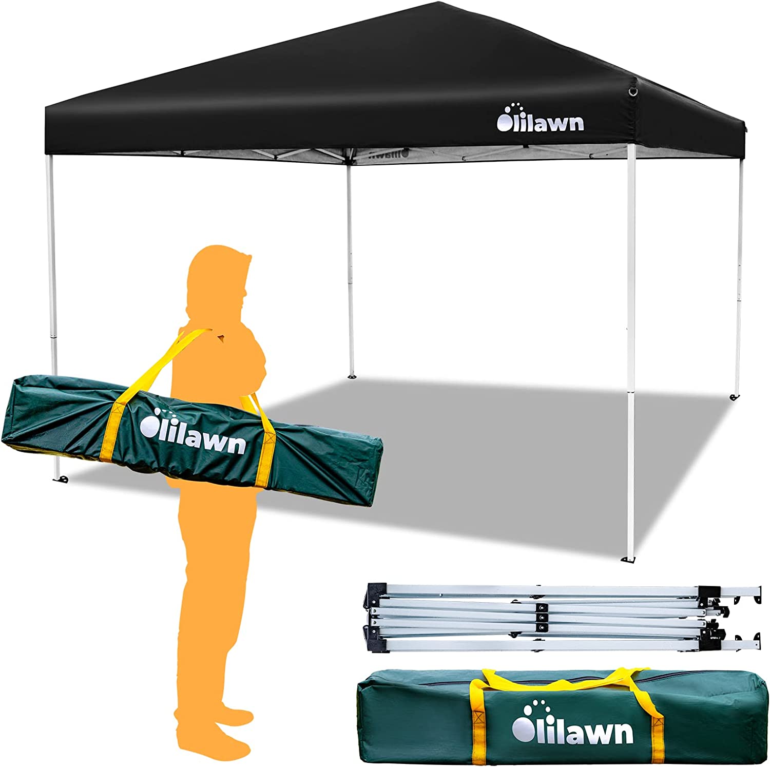 10x10 Canopy Pop up Canopy OLILAWN, Canopy Tent 10x10 with UPF 50+ Waterproof