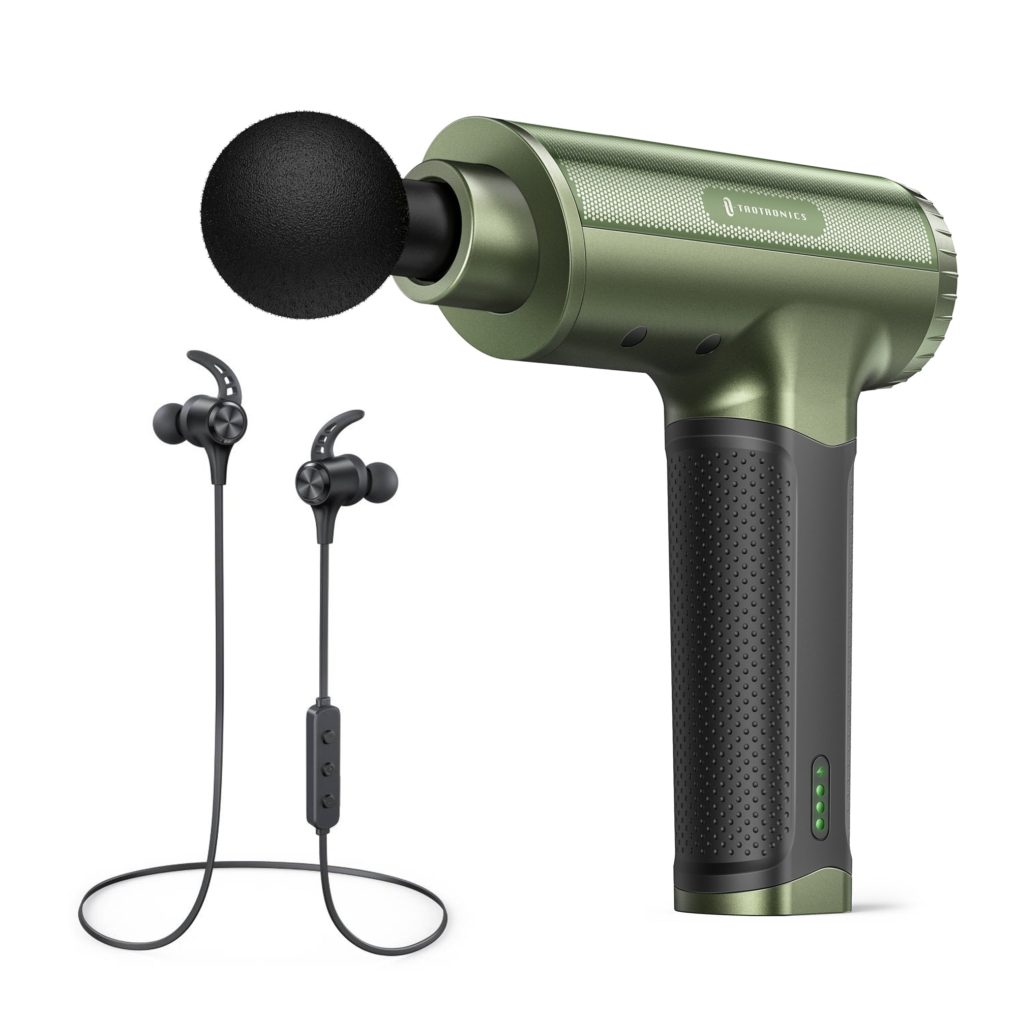TaoTronics | Massage Gun TT-PCA004 & Bluetooth Earbuds ET-BH032 Black Bundle