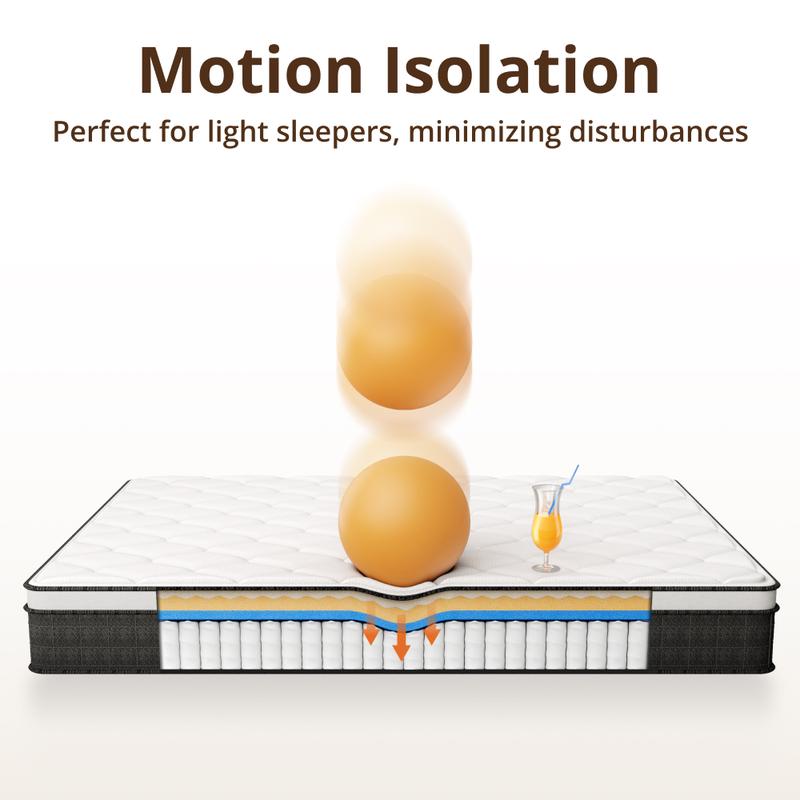 TaoTronics X EvaStar Home 12 inch Twin Boxed Hybrid Mattress EE-BF012