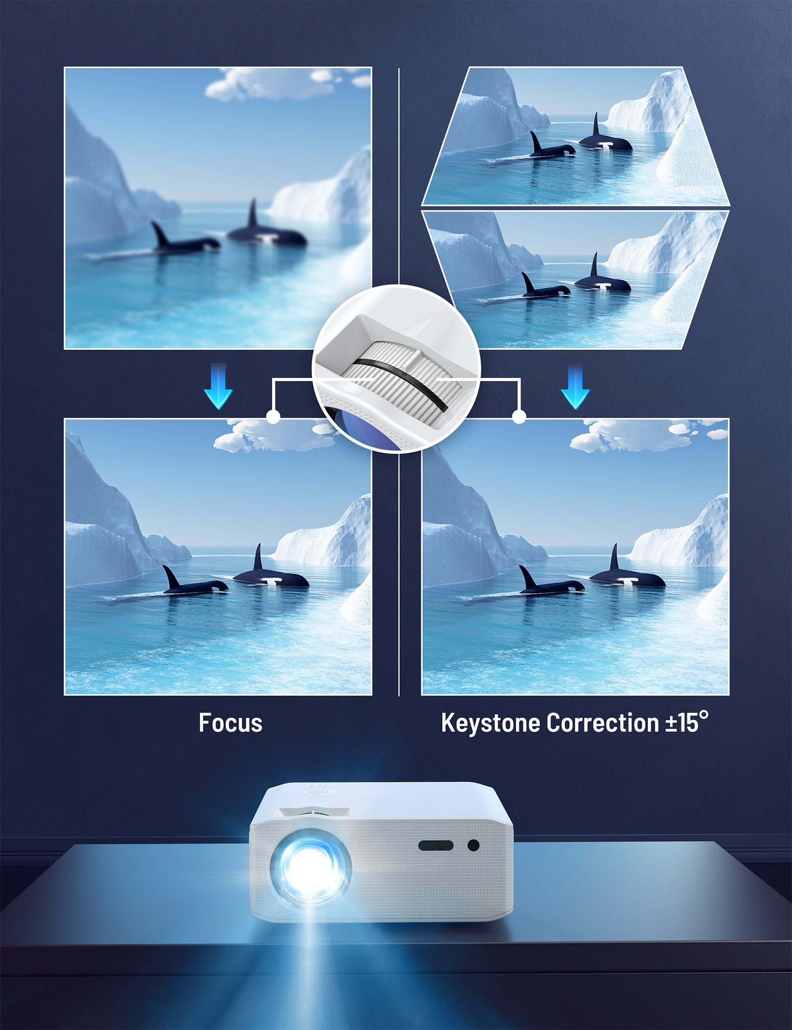 1080P WIFI Projector with Bluetooth Supported PE-SP001