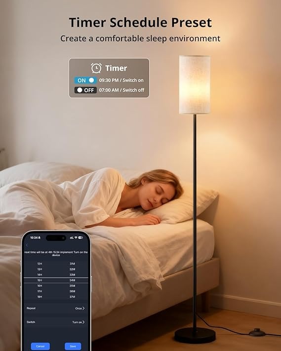 Smart RGB Floor Lamp 69", Dimmable Standing Lamp with Foot Switch, Alexa & App Control, Adjustable Brightness & Color Changing RGB Light