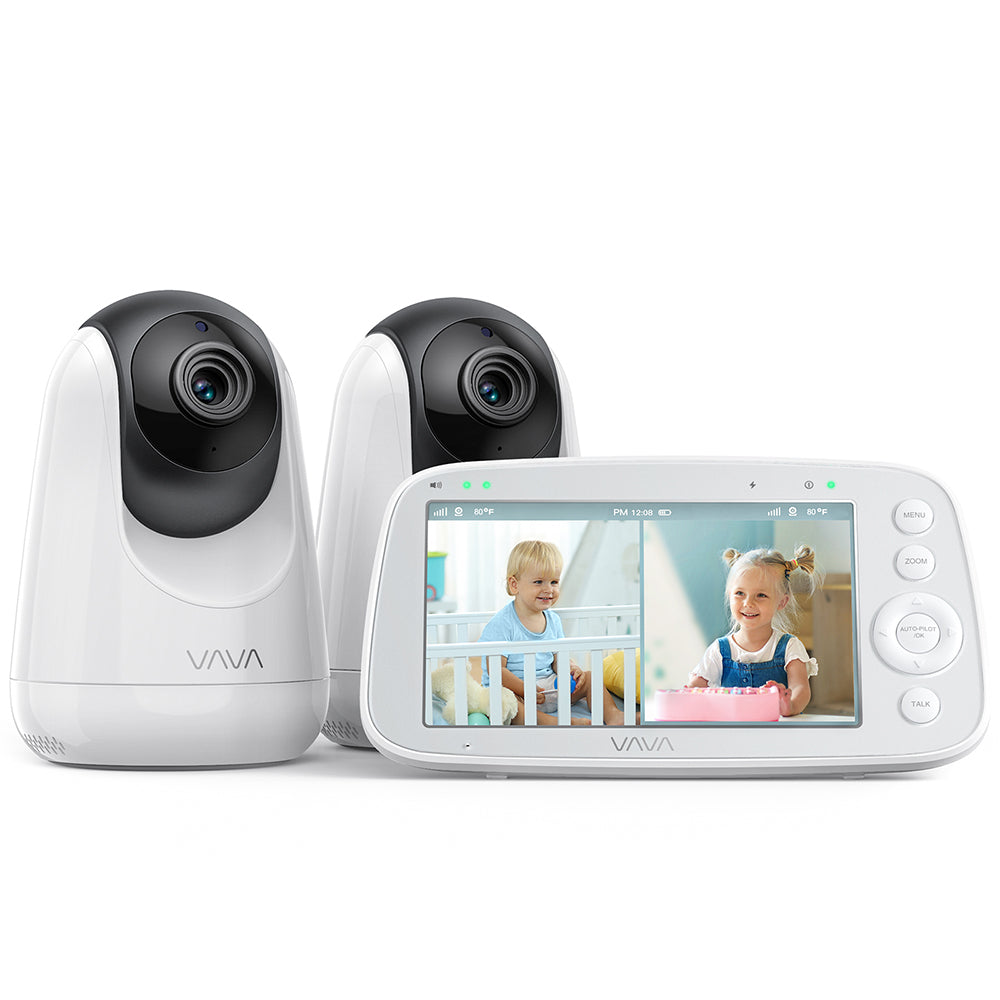 VAVA Baby Monitor Split View, 5" 720P Video Baby Monitor with 2 Cameras