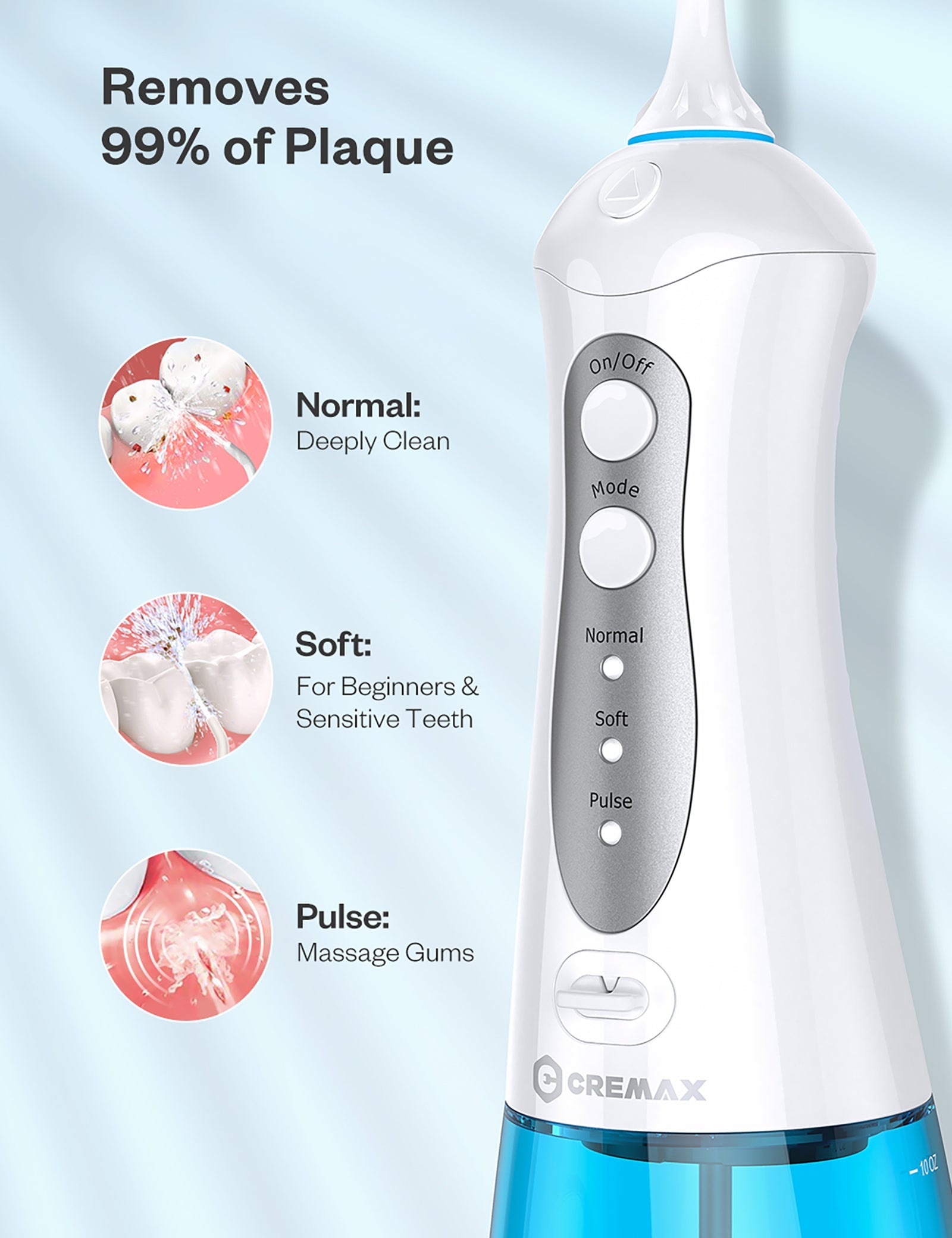 Water Flosser Cordless, Portable Teeth CleanerPowerful Cleaning