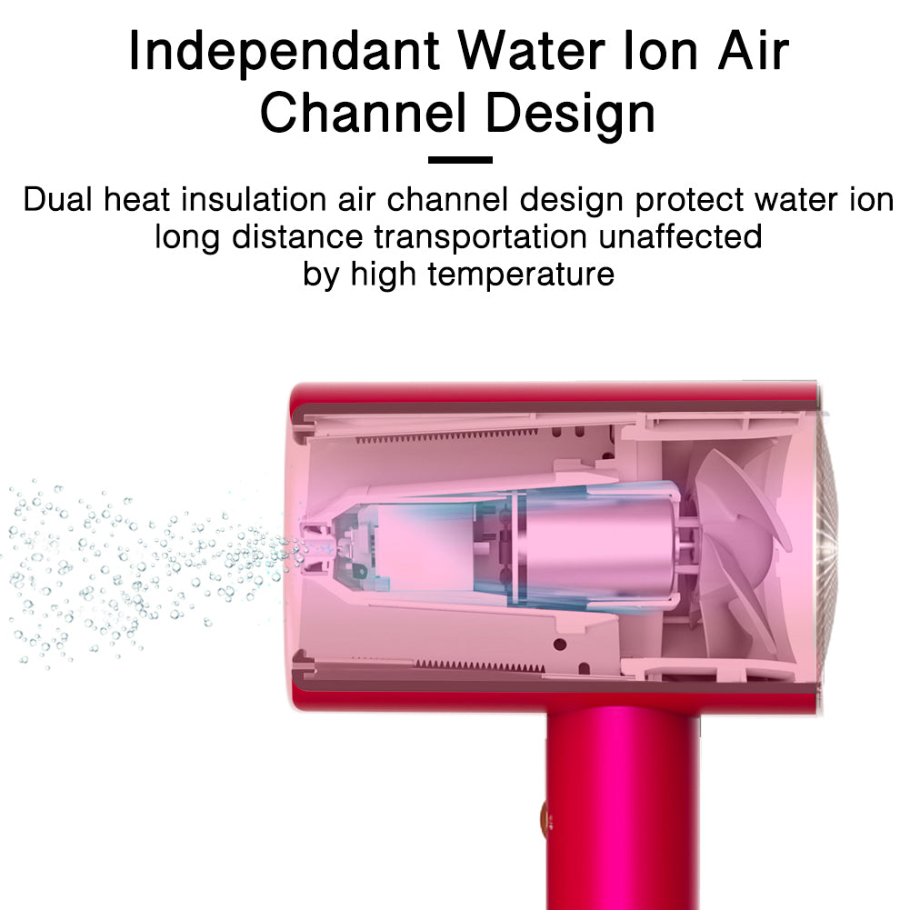 Water Ionic Hair Dryer, 1800W Blow Dryer with Magnetic Nozzle, 2 Speed and 3 Heat Settings