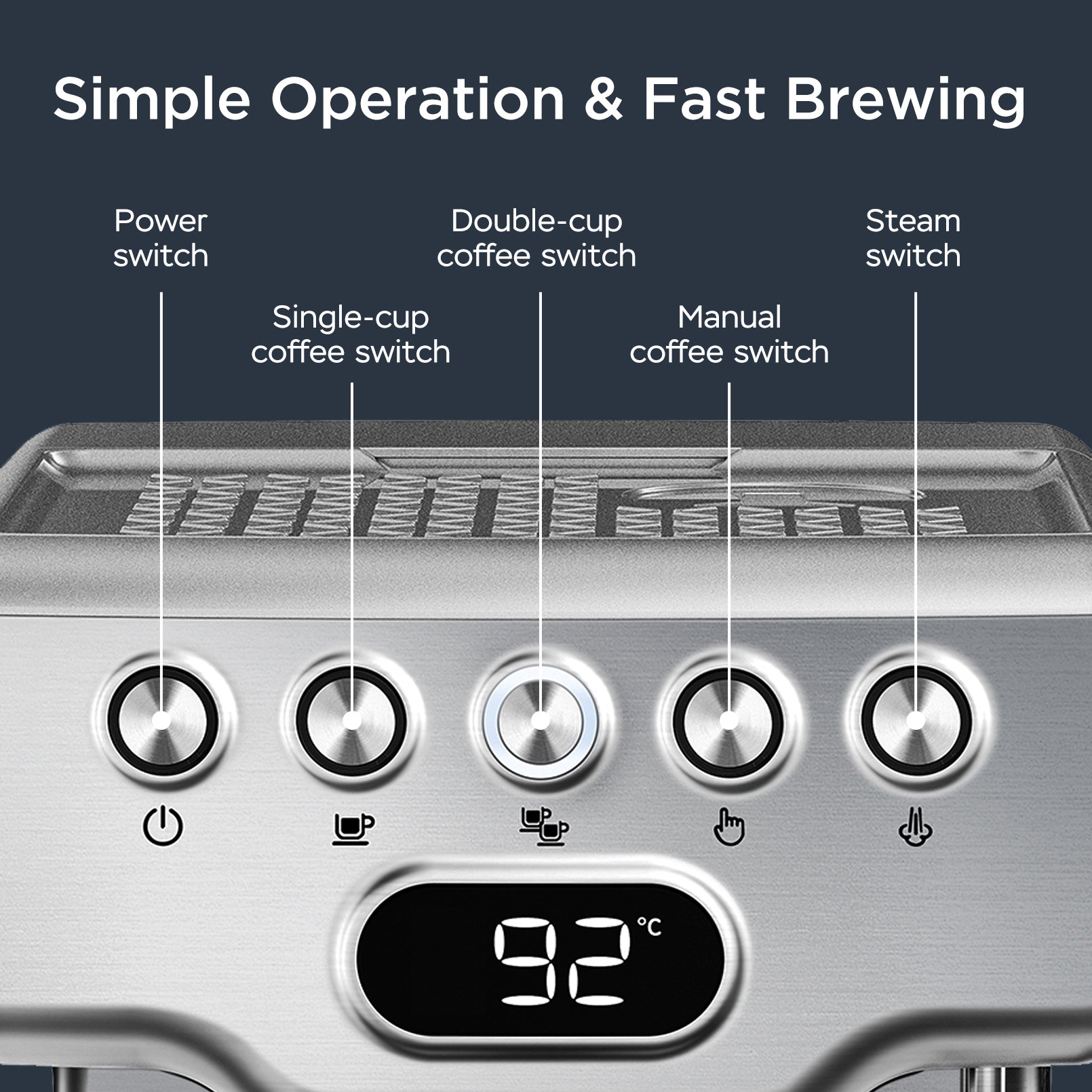 Geek Chef Espresso Machine,20 bar espresso machine with milk frother for latte,cappuccino