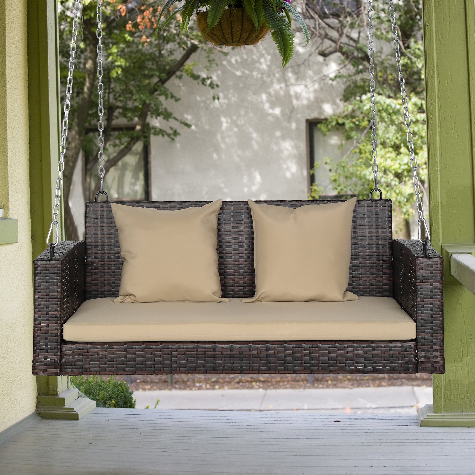 49in Gradient Rattan Swing Chair(Swing frames not included)