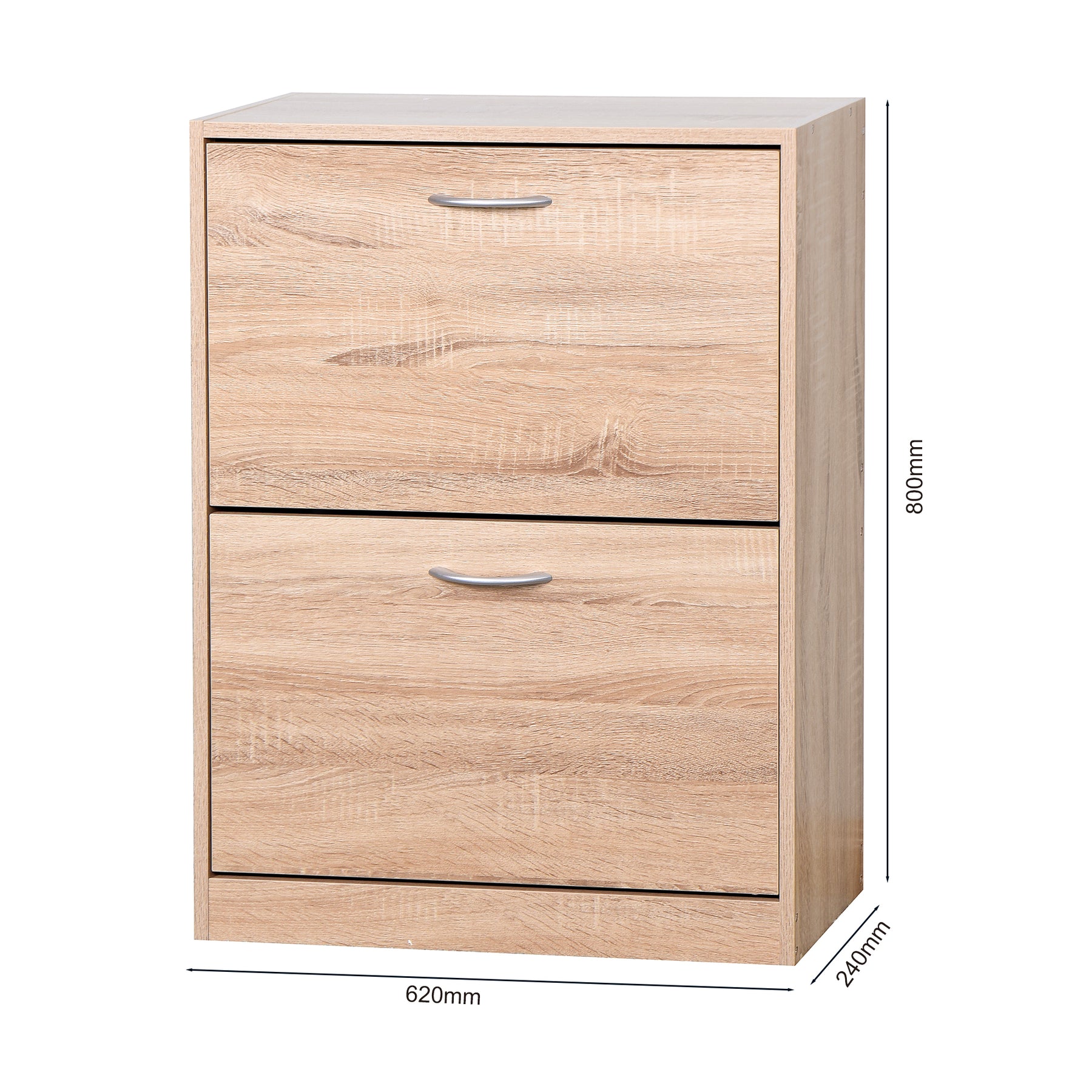 Wooden Shoe Cabinet for Entryway, White Shoe Storage Cabinet with 2 Flip Doors 20.94x9.45x43.11 inch