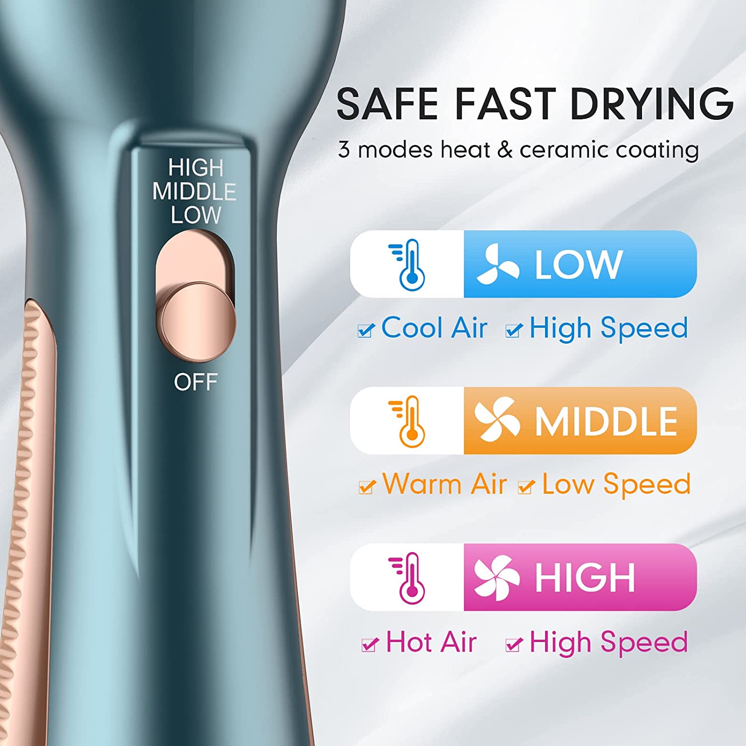 KINGA Hair Dryer Brush In One Blow Dryer Brush Professional Quality Hot Air Brush