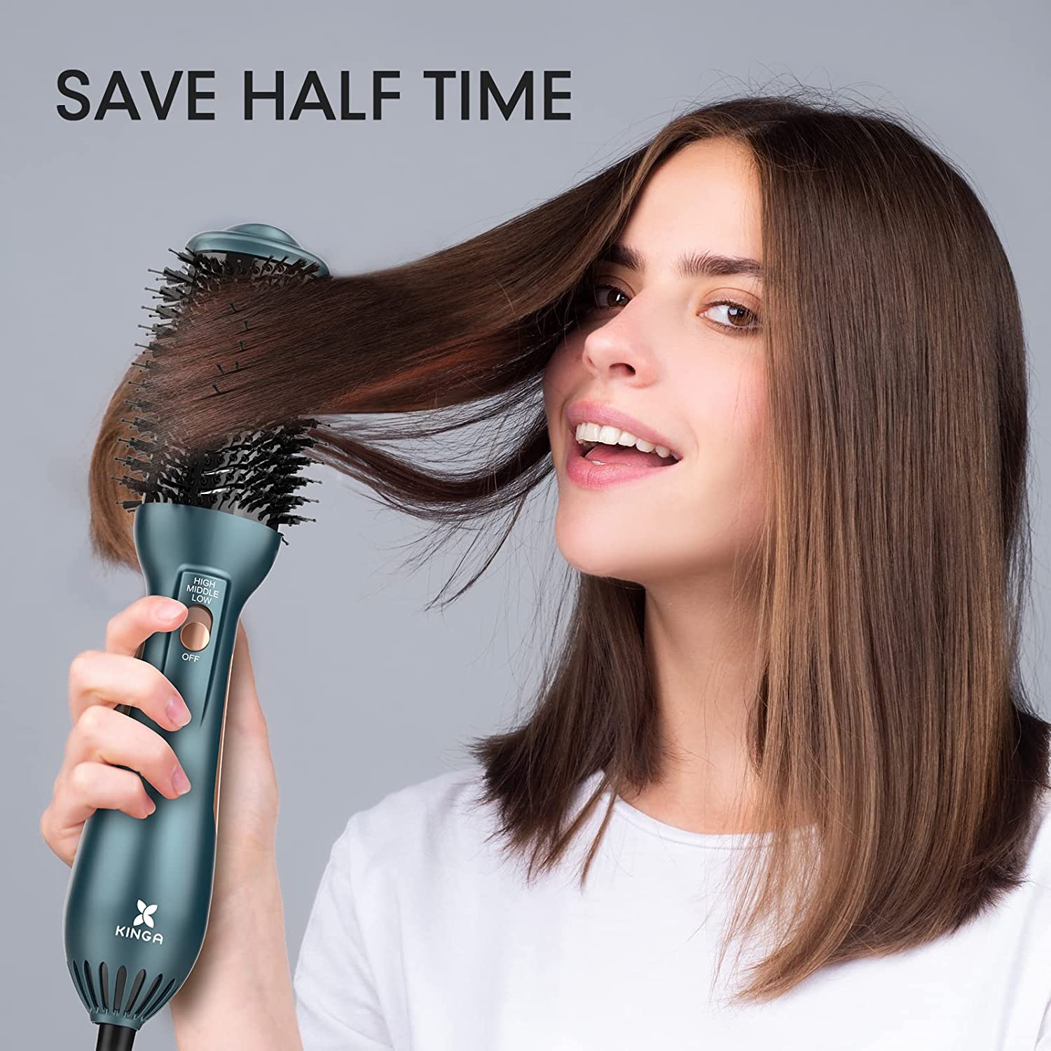 KINGA Hair Dryer Brush In One Blow Dryer Brush Professional Quality Hot Air Brush