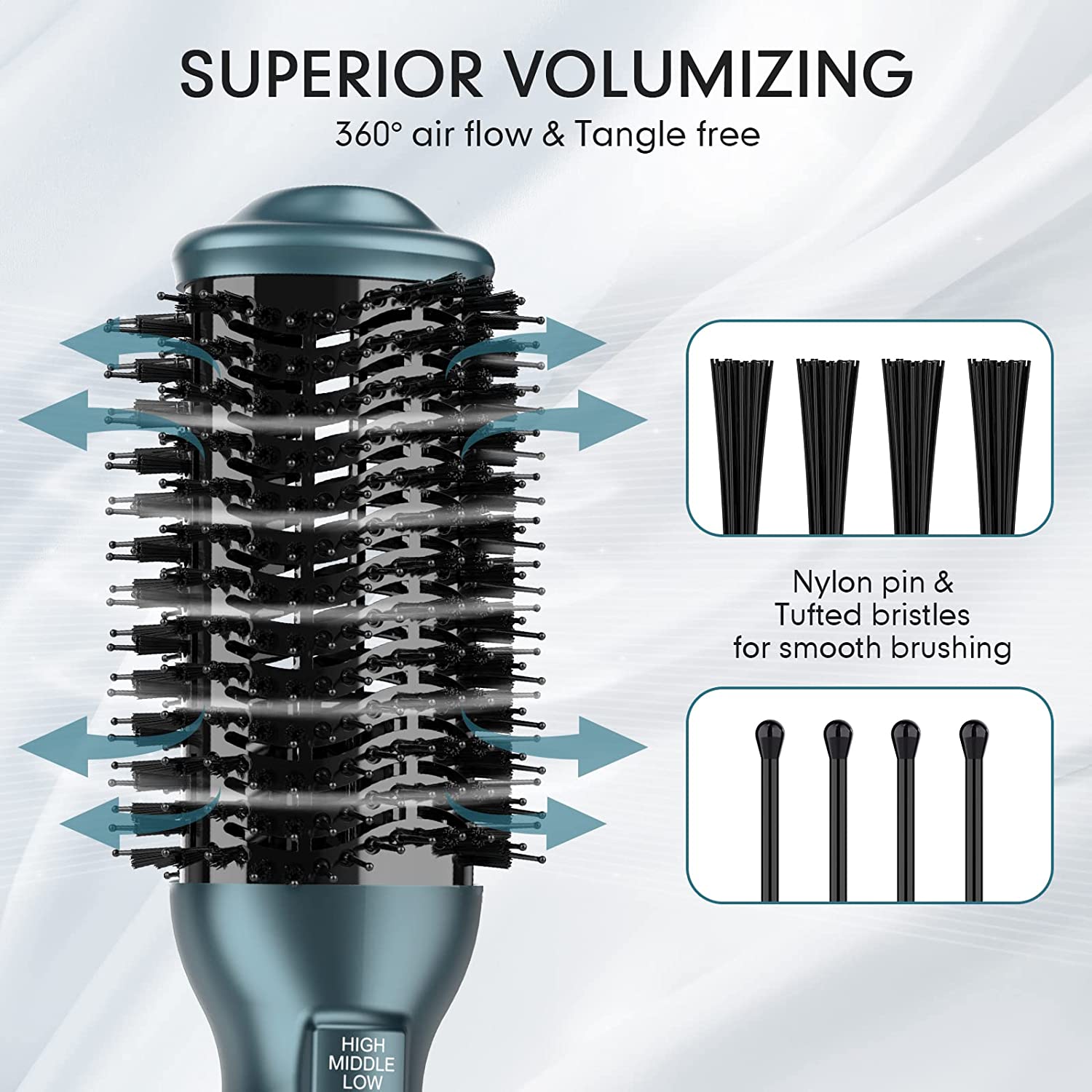 KINGA Hair Dryer Brush In One Blow Dryer Brush Professional Quality Hot Air Brush