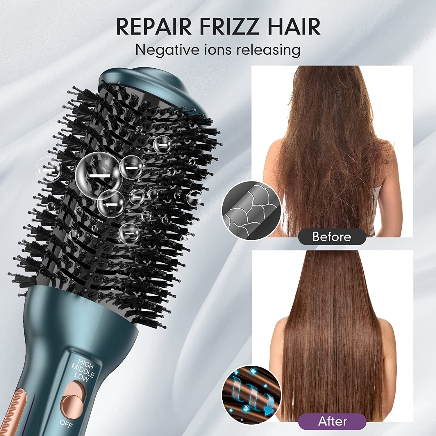 KINGA Hair Dryer Brush In One Blow Dryer Brush Professional Quality Hot Air Brush