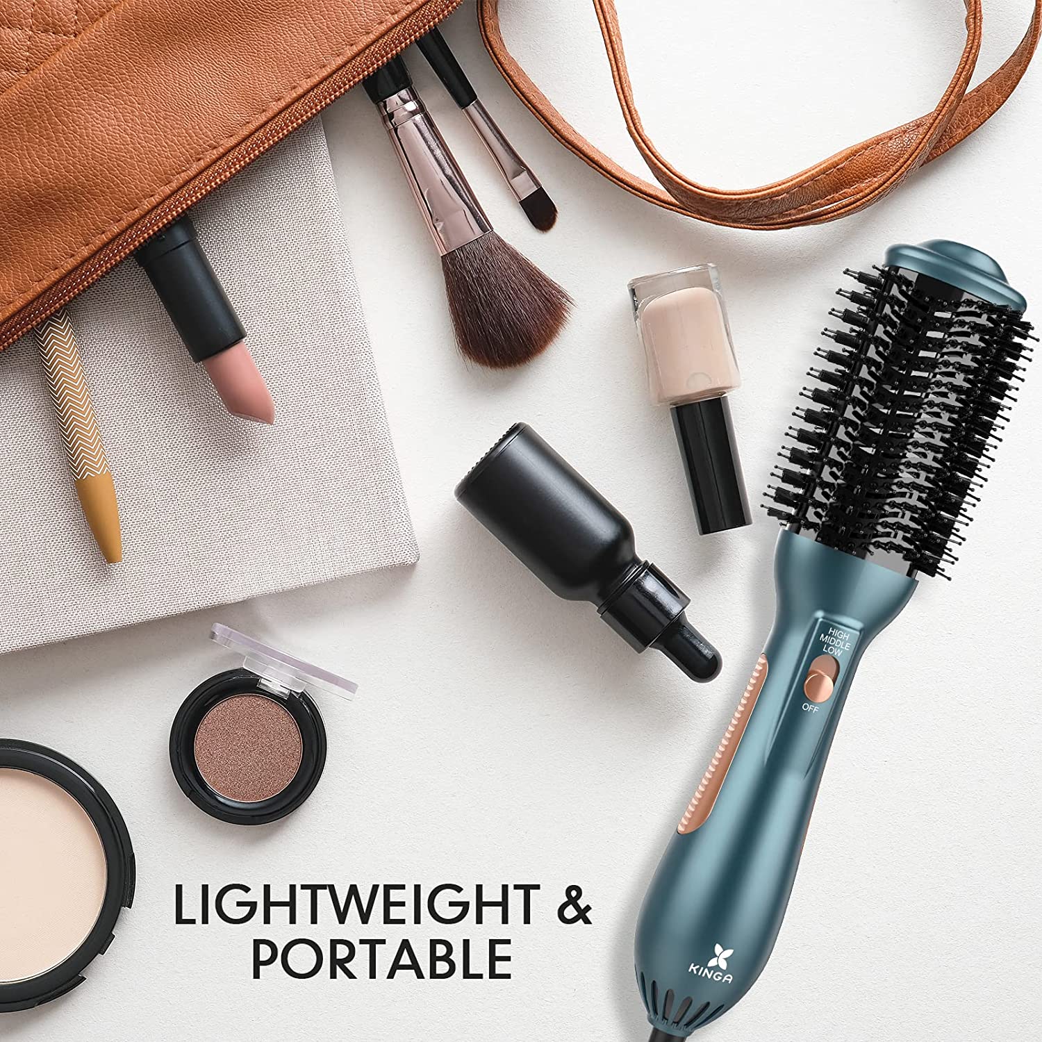 KINGA Hair Dryer Brush In One Blow Dryer Brush Professional Quality Hot Air Brush