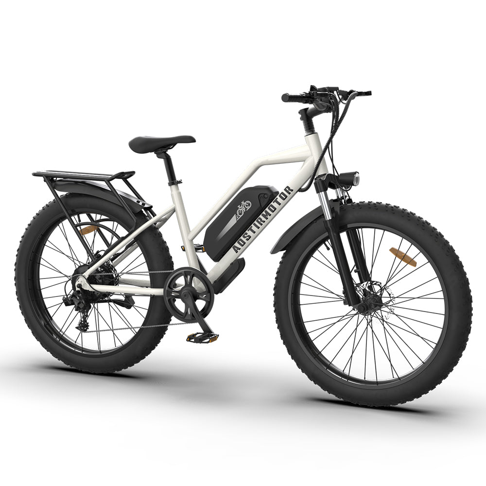 AOSTIRMOTOR Hot Fat Tire Adults Electric Bicycle 26 In, 48V 13AH Electric Mountain Bike