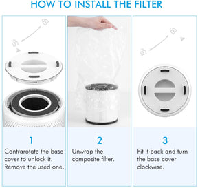MOOKA Air Purifiers for Home Large Room up to 1076ft², H13 True HEPA Air Filter Cleaner, Odor Eliminator, Remove Smoke Dust Pollen Pet Dander
