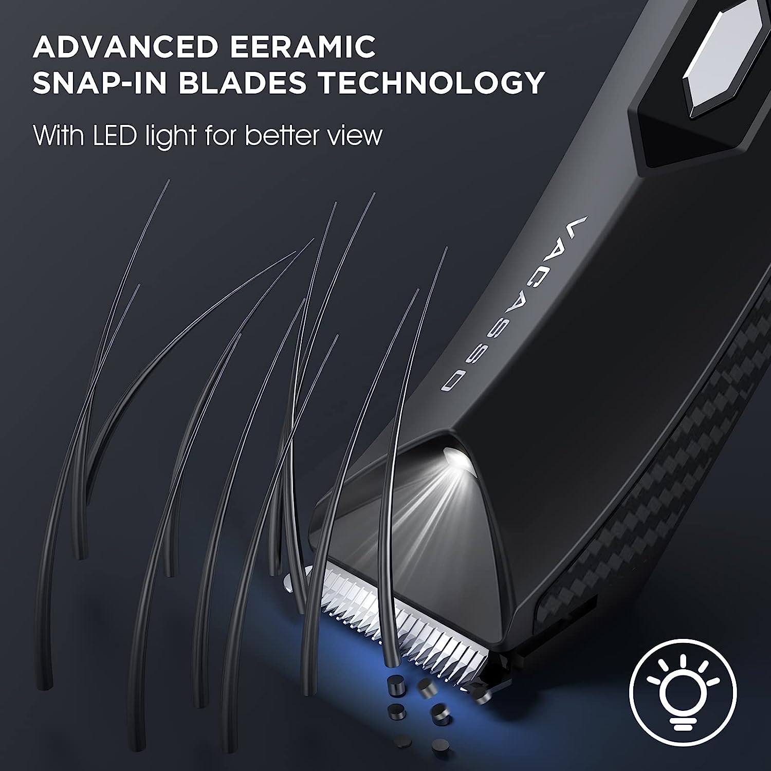 ADVANCED EERAMIC SNAP-IN BLADES TECHNOLOGY With LED light for better view