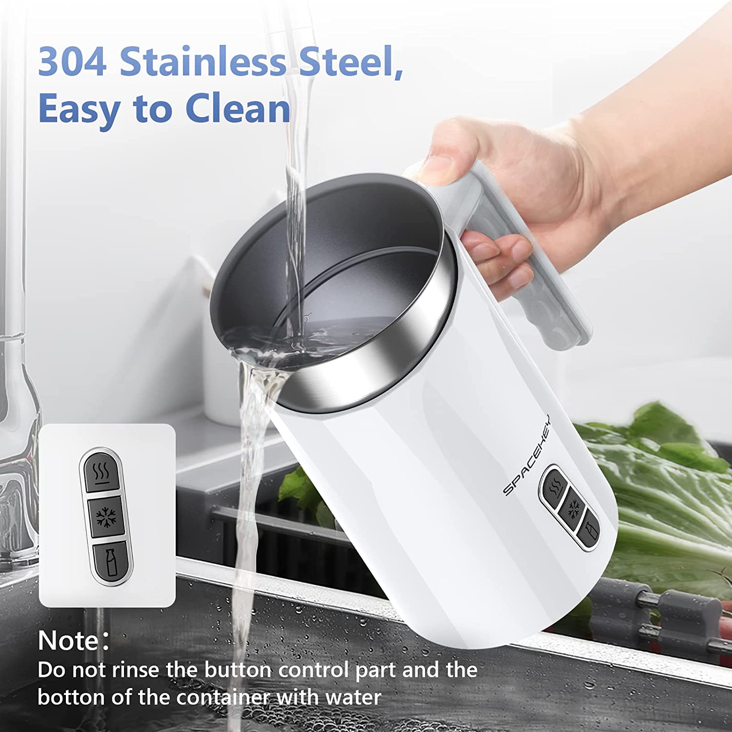 Milk Frother,4-in-1 Electric Frother for Coffee,Spacekey 10.1oz Milk Frother and Steamer,Milk Warmer Heats up to 167℉