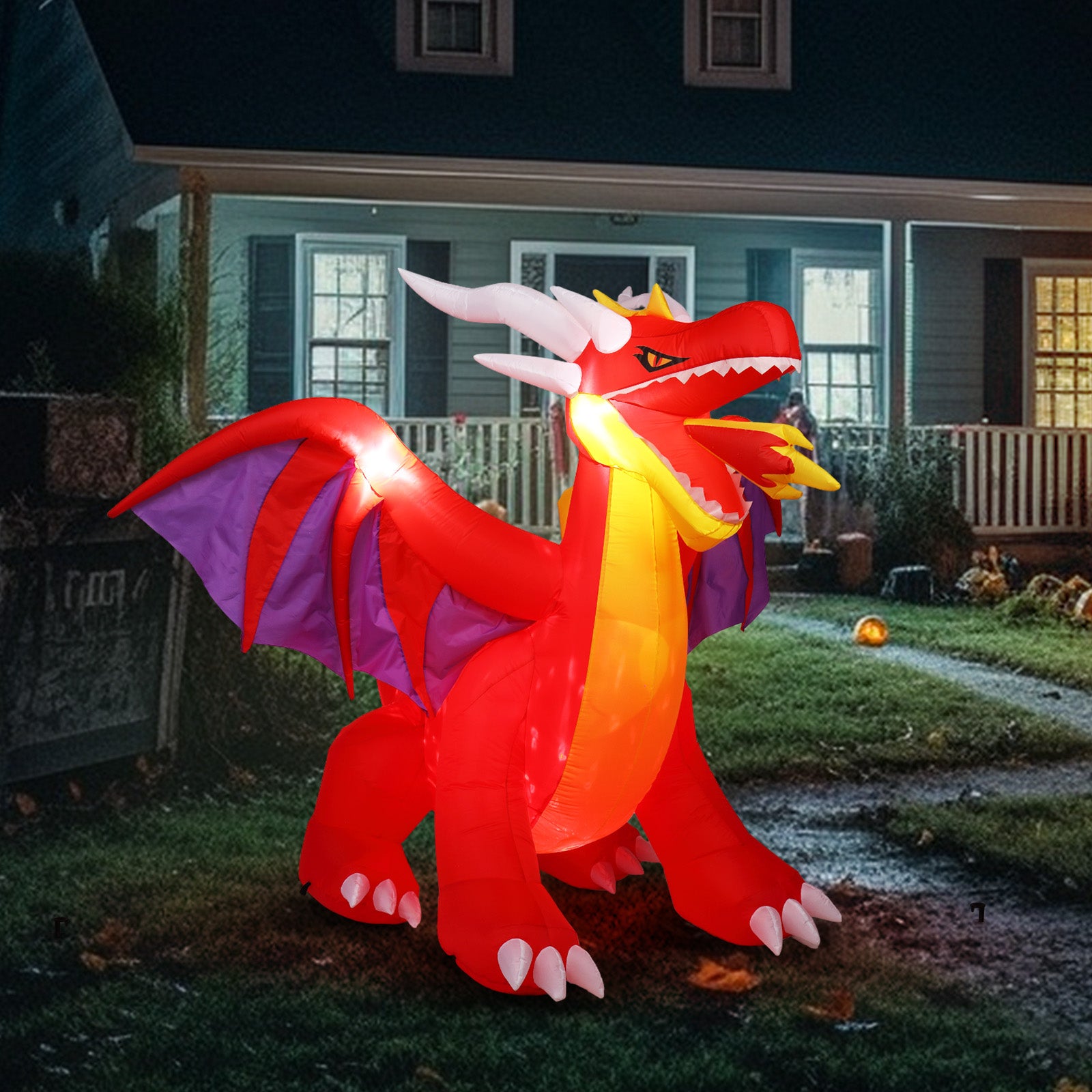 6ft fire dragon 3pcs LED String Lights Inflatable Halloween Decoration