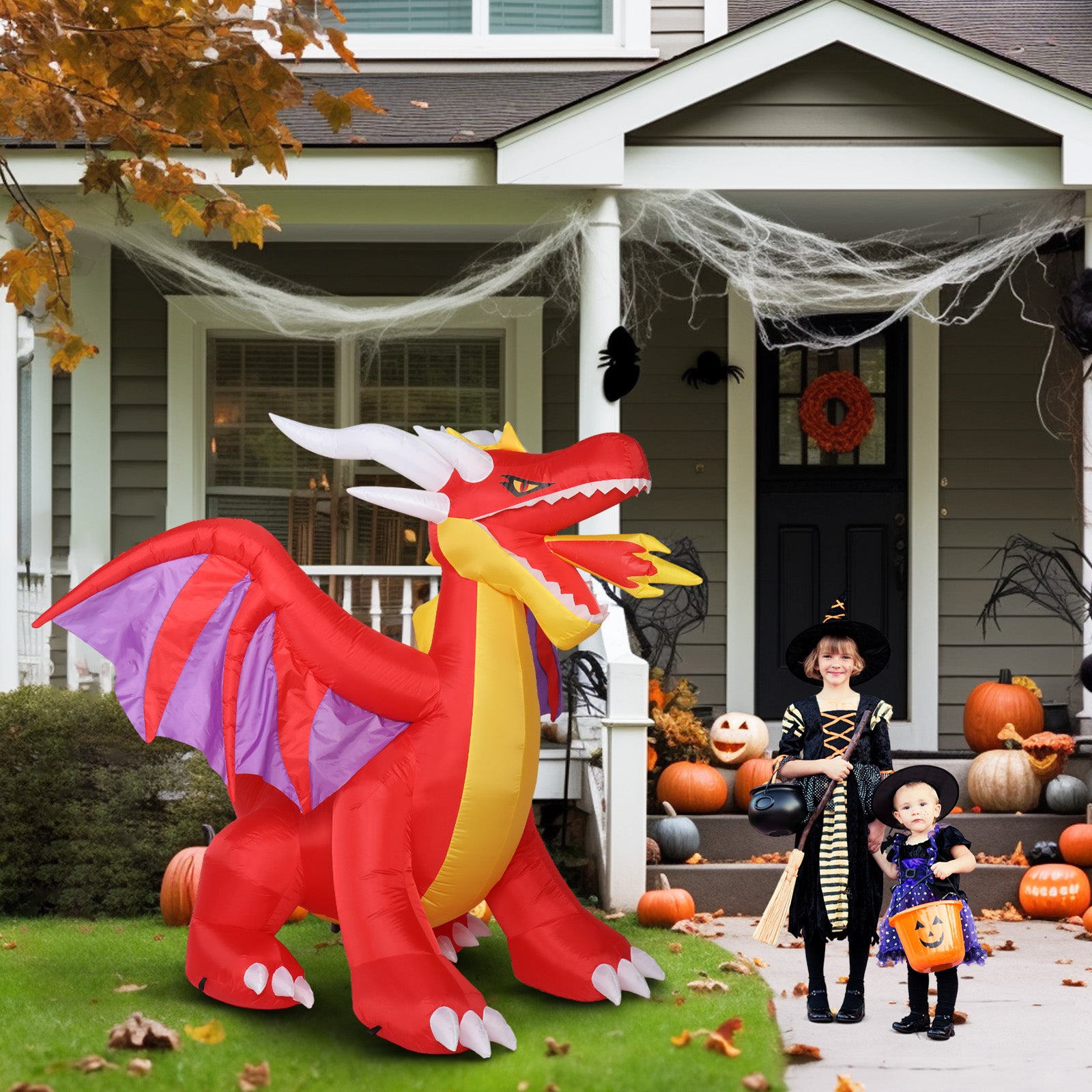 6ft fire dragon 3pcs LED String Lights Inflatable Halloween Decoration