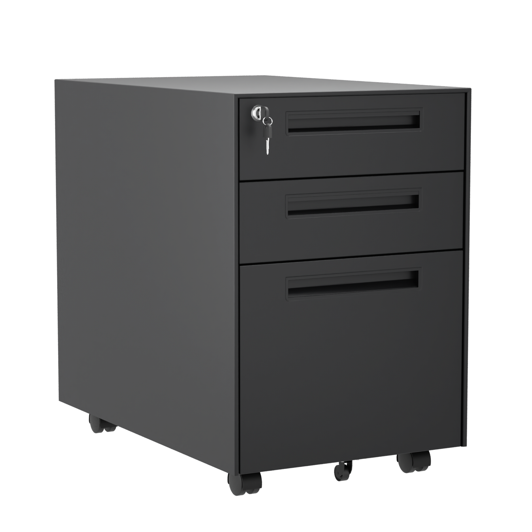 3 Drawer Metal Mobile Vertical Locking File Cabinet with Lock, Under Desk Rolling Filing Cabinets for for Home Office