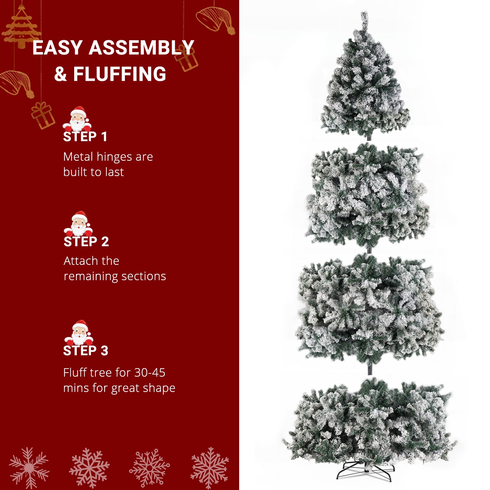 9ft 2094 Branch Automatic Tree Structure PVC Material Green Flocking 900 Lights Warm Color Four Colors 8 Modes With Remote Control Christmas Tree