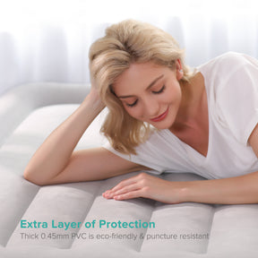 Evajoy Air Mattress  Airbed, Sable Upgraded Inflatable Blow up Bed with Built-in Electric Pump