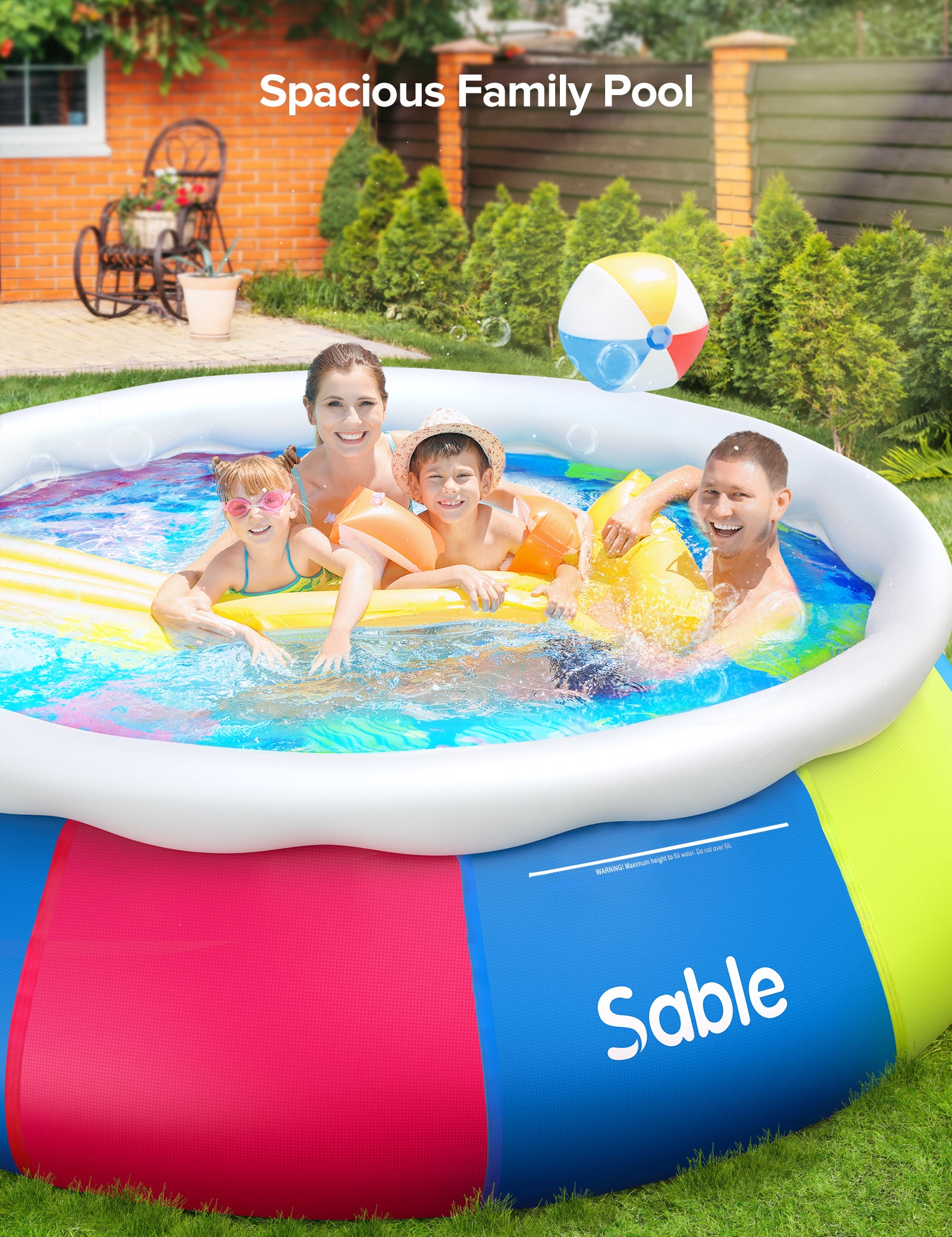 Evajoy Inflatable Swimming Pool Above Ground Pool 10ft x 30in Fast Set Pools WM