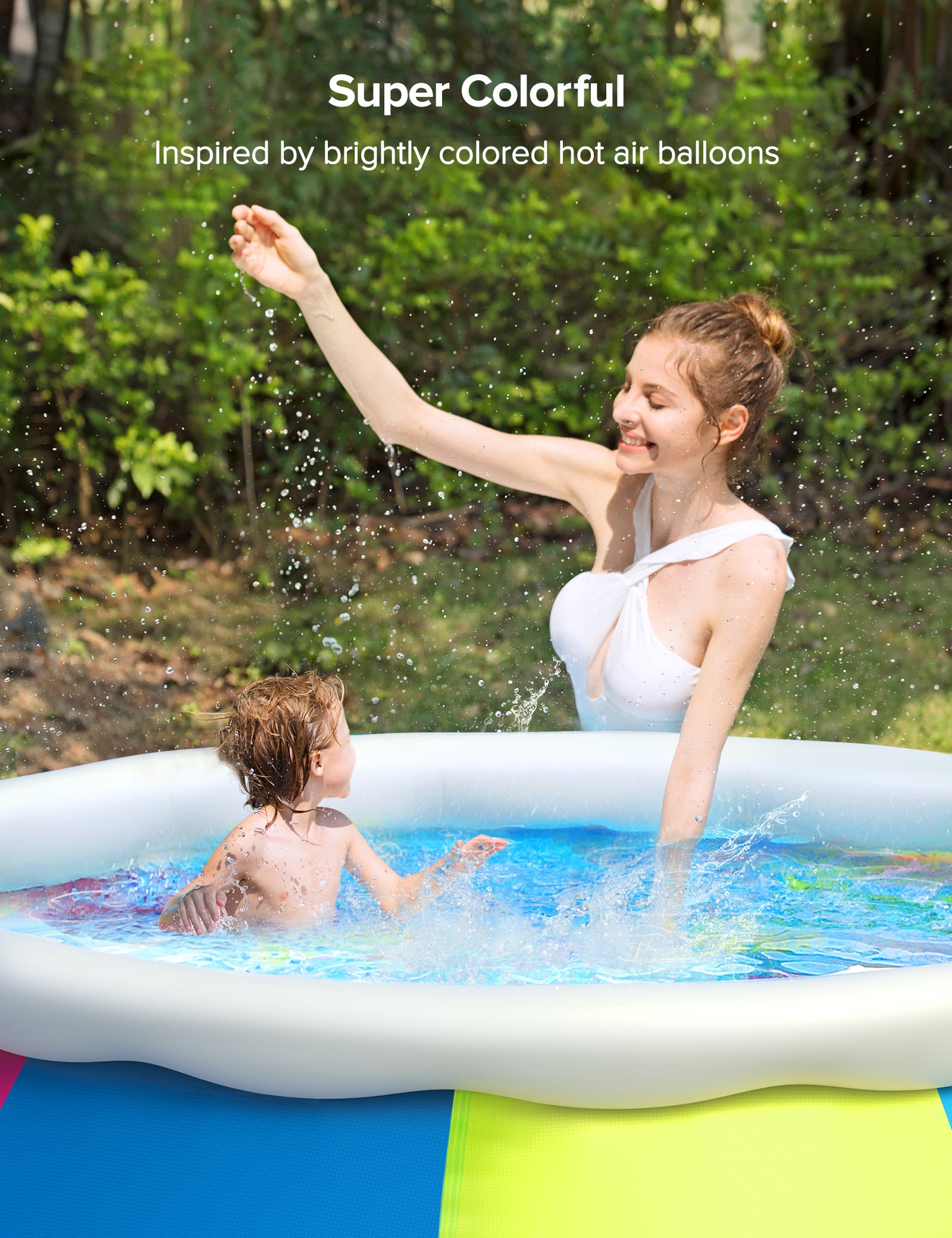 Evajoy Inflatable Swimming Pool Above Ground Pool 10ft x 30in Fast Set Pools WM