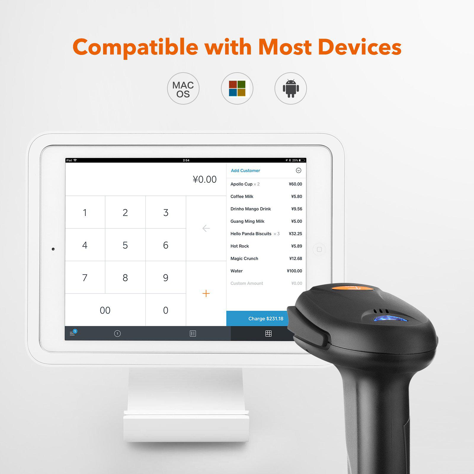 Barcode Scanner TaoTronics 2-in-1 Bluetooth Barcode Scanner-TaoTronics
