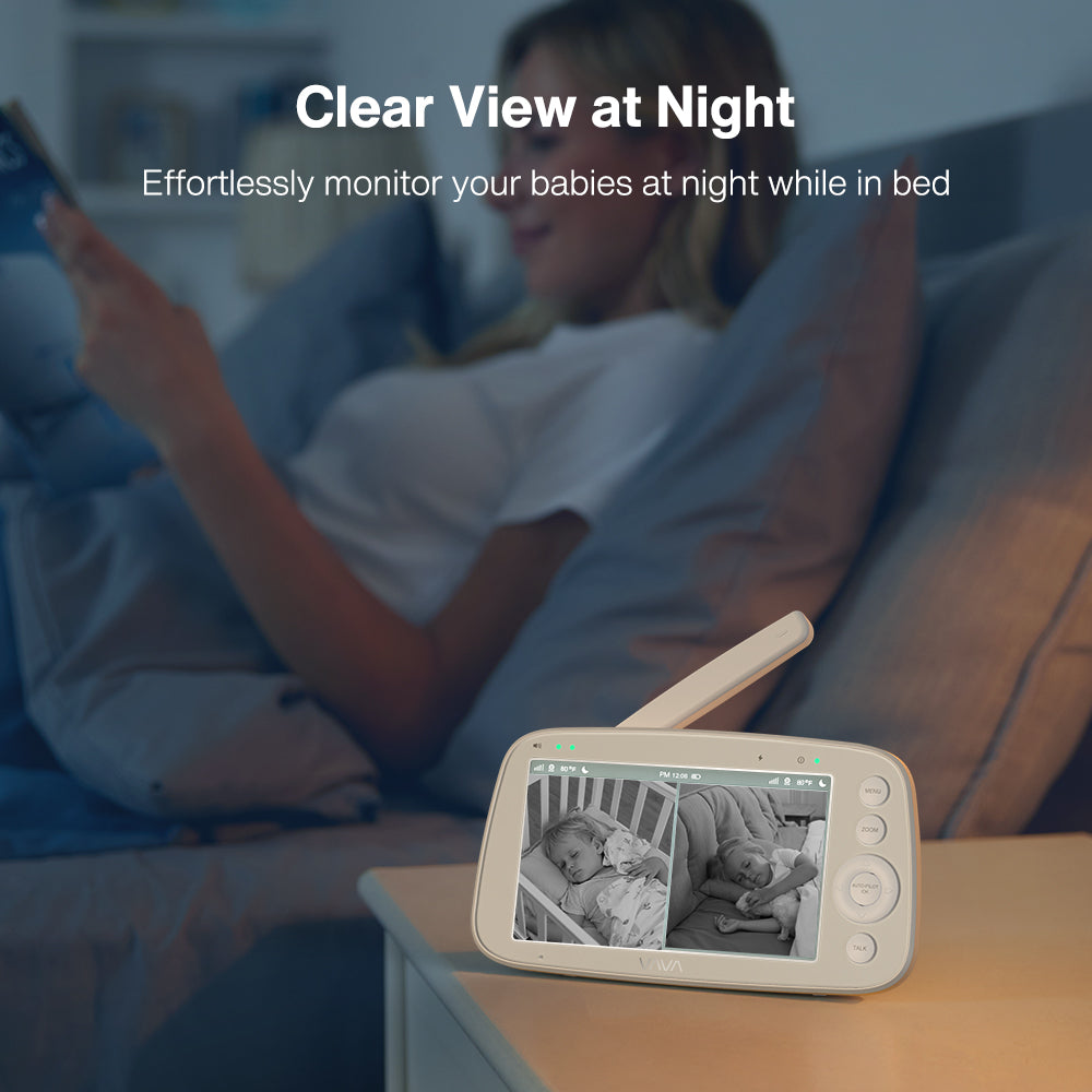 VAVA Baby Monitor Split View, 5" 720P Video Baby Monitor with 2 Cameras