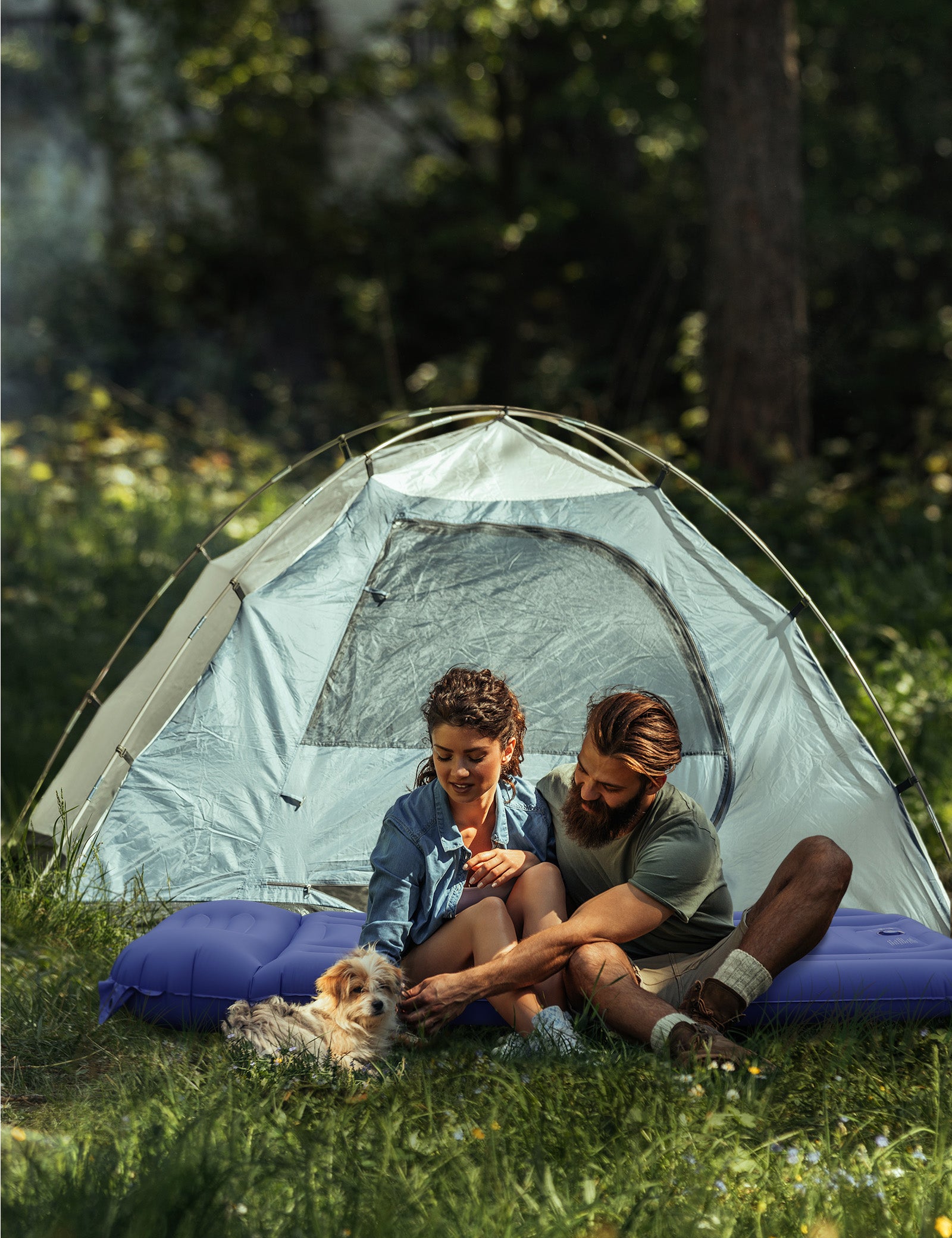 Sable Inflatable Camping Sleeping Mat Air Mattress, Twin size Air Pad with Pillow WM