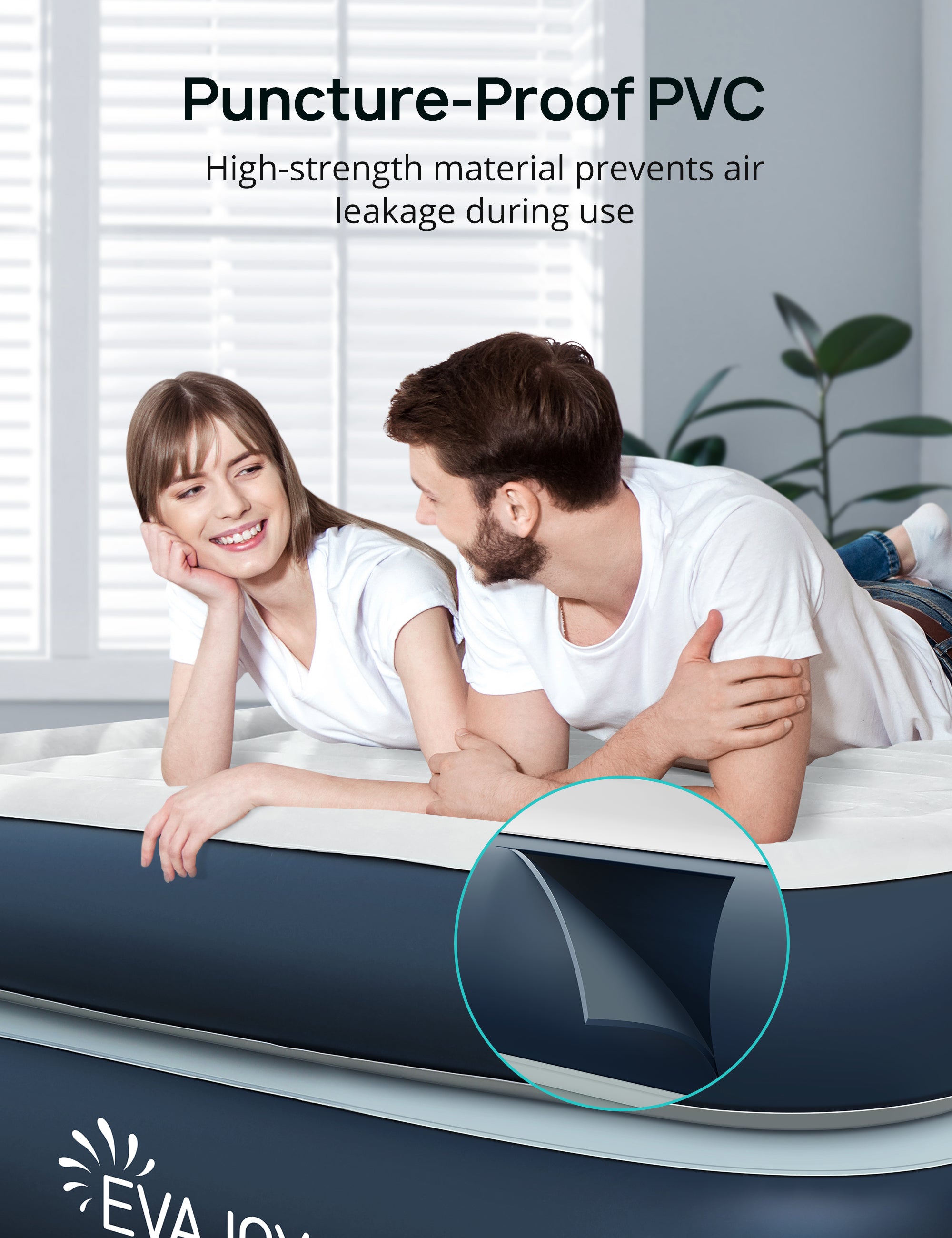 Evajoy Double high Air Mattress, Inflatable Airbed with Built-in Pump